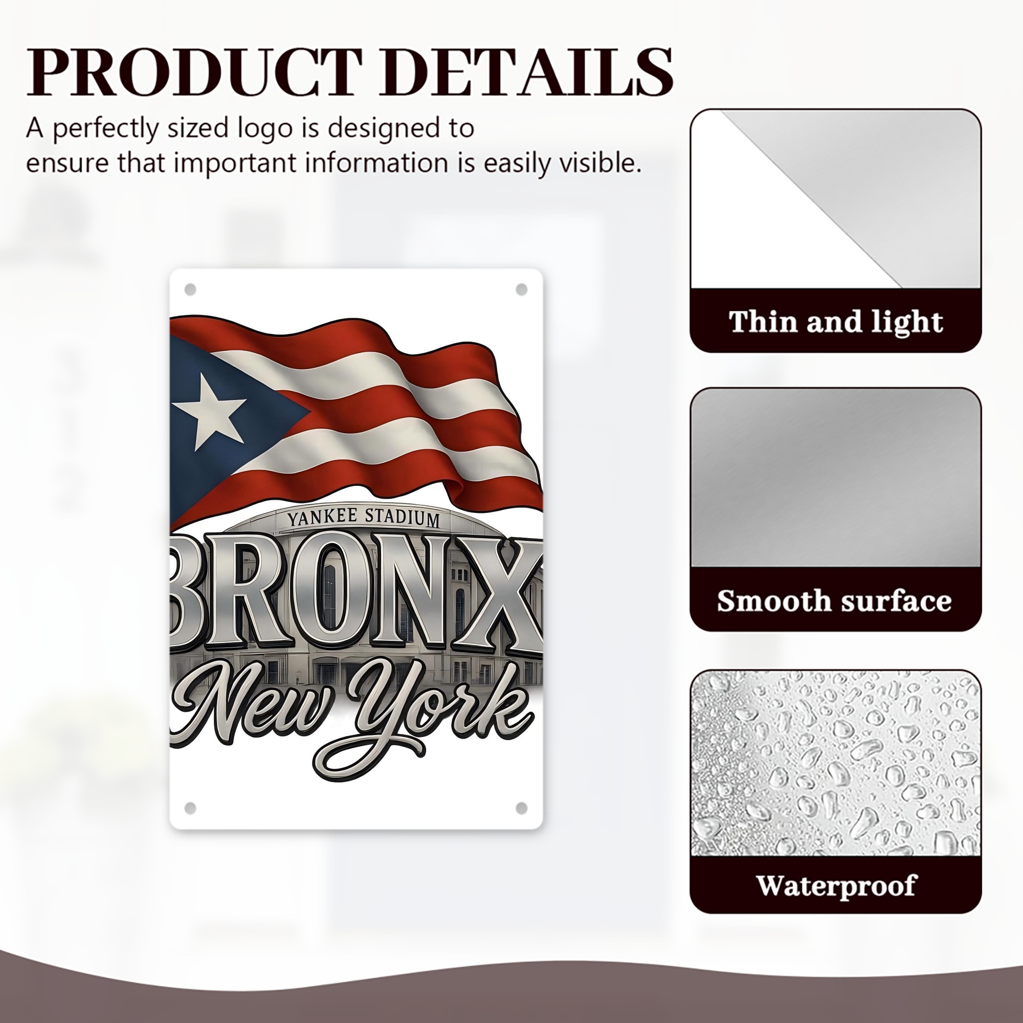 New York Yankees 245 8x12inch Vertical Aluminum Sign - Durable Fade-Resistant Indoor/Outdoor Safety & Information Plaque For Office, Hotel, Restaurant, Bar, Public Spaces