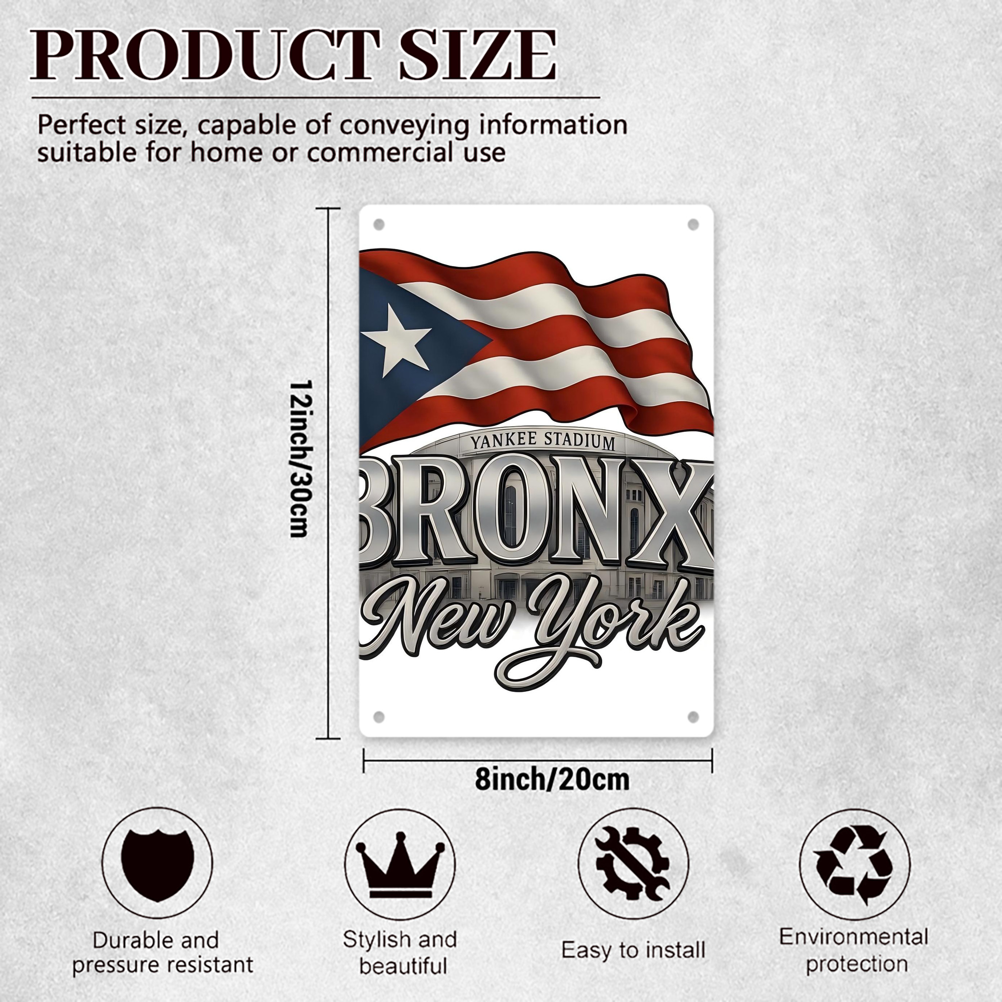 New York Yankees 245 8x12inch Vertical Aluminum Sign - Durable Fade-Resistant Indoor/Outdoor Safety & Information Plaque For Office, Hotel, Restaurant, Bar, Public Spaces