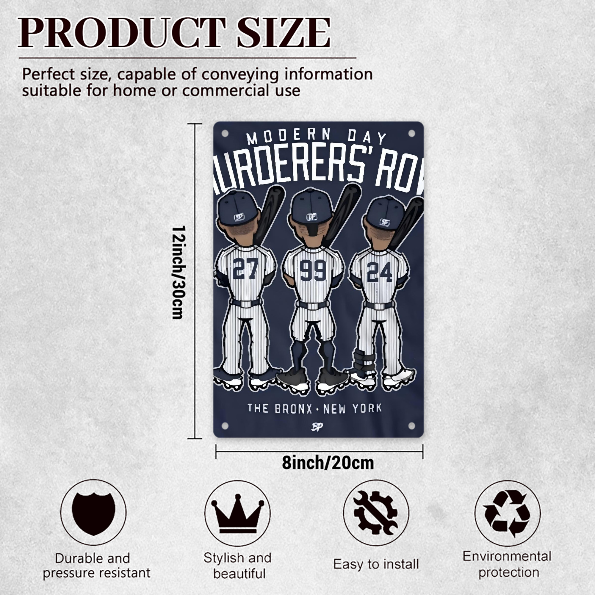 New York Yankees 173 8x12inch Vertical Aluminum Sign - Durable Fade-Resistant Indoor/Outdoor Safety & Information Plaque For Office, Hotel, Restaurant, Bar, Public Spaces