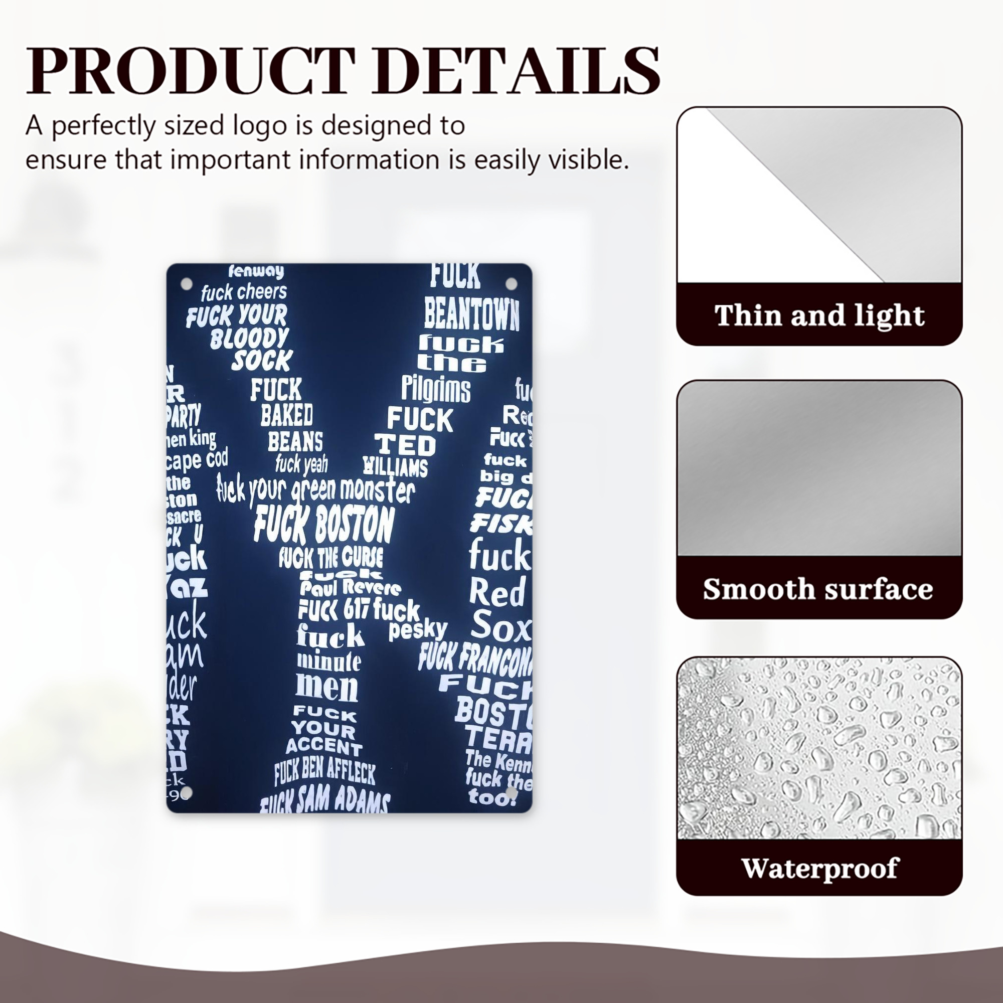 New York Yankees 224 8x12inch Vertical Aluminum Sign - Durable Fade-Resistant Indoor/Outdoor Safety & Information Plaque For Office, Hotel, Restaurant, Bar, Public Spaces