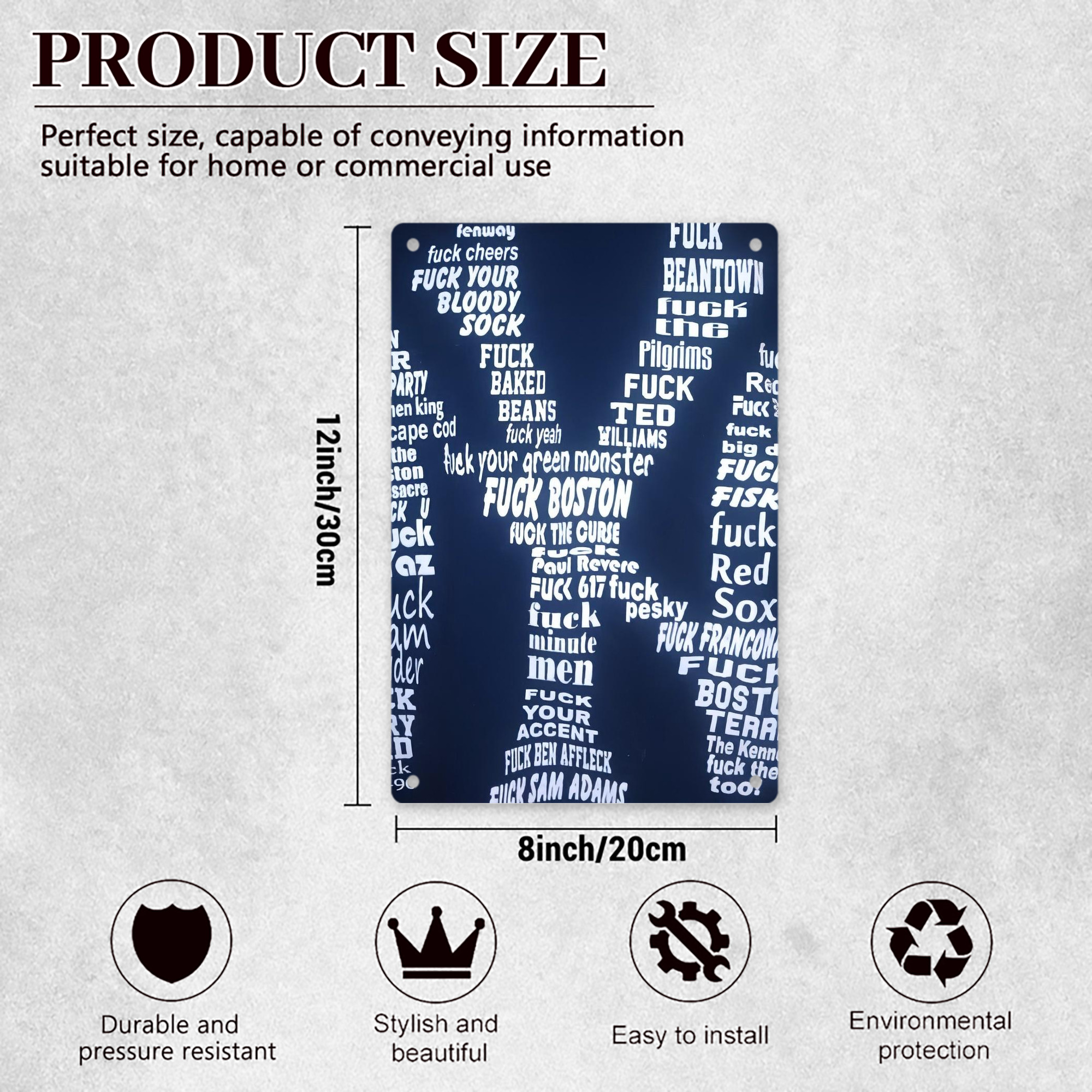 New York Yankees 224 8x12inch Vertical Aluminum Sign - Durable Fade-Resistant Indoor/Outdoor Safety & Information Plaque For Office, Hotel, Restaurant, Bar, Public Spaces