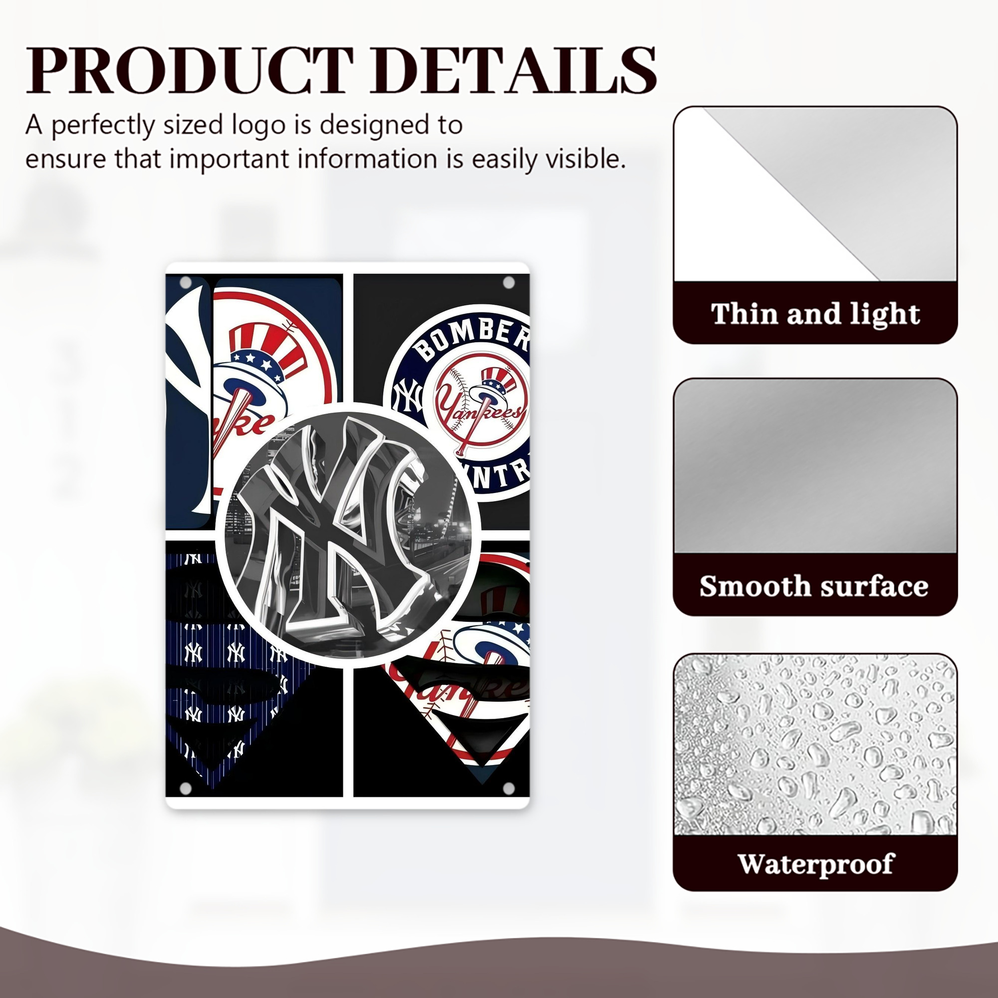 New York Yankees 269 8x12inch Vertical Aluminum Sign - Durable Fade-Resistant Indoor/Outdoor Safety & Information Plaque For Office, Hotel, Restaurant, Bar, Public Spaces