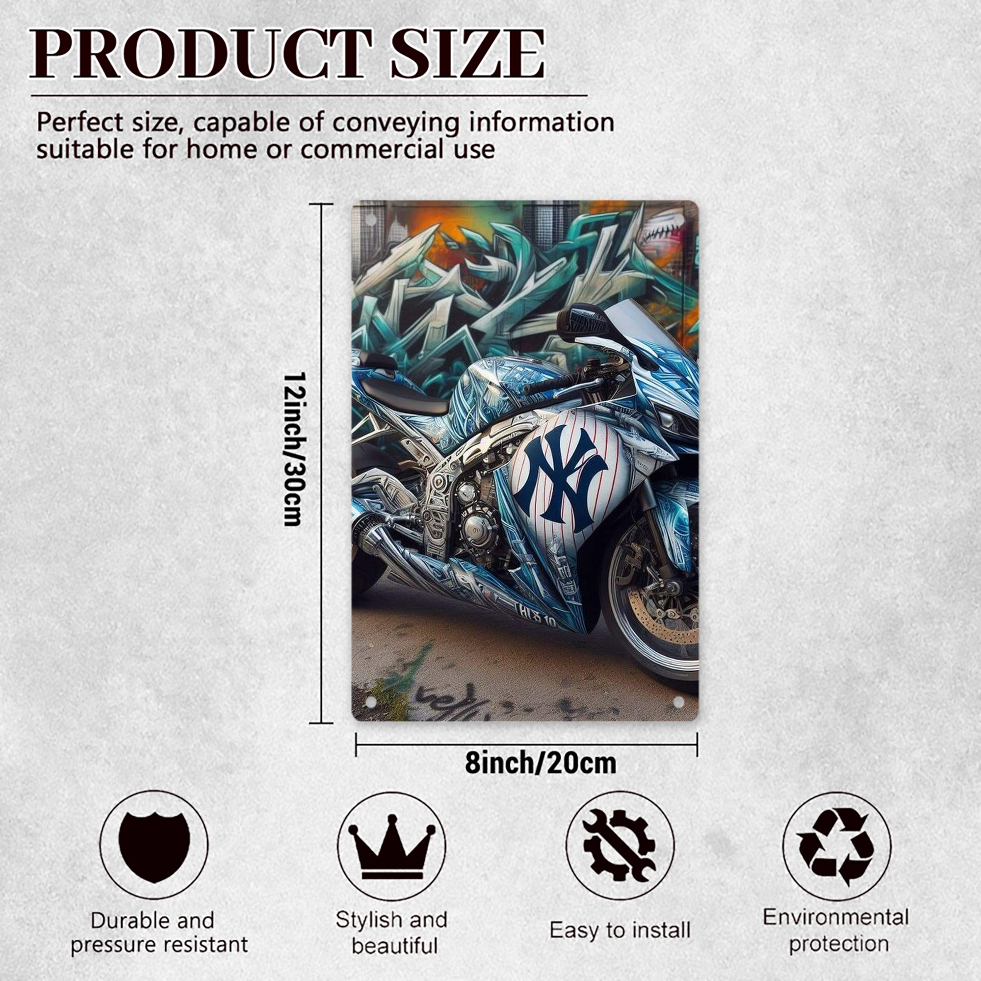 New York Yankees 343 8x12inch Vertical Aluminum Sign - Durable Fade-Resistant Indoor/Outdoor Safety & Information Plaque For Office, Hotel, Restaurant, Bar, Public Spaces