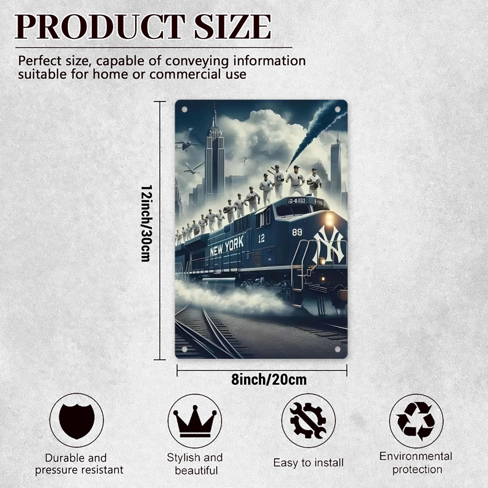 New York Yankees 265 8x12inch Vertical Aluminum Sign - Durable Fade-Resistant Indoor/Outdoor Safety & Information Plaque For Office, Hotel, Restaurant, Bar, Public Spaces