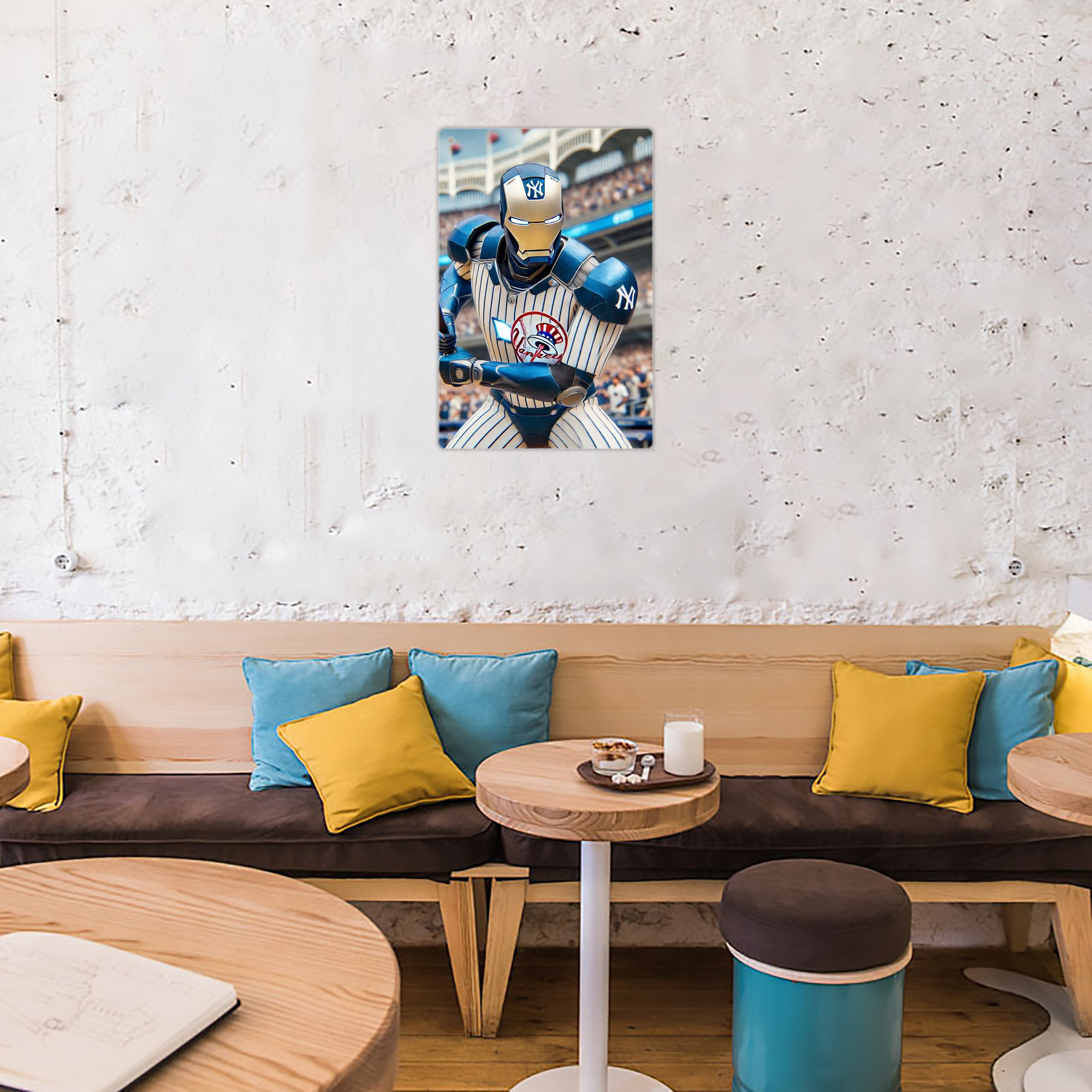 New York Yankees Iron Man 8x12inch Vertical Aluminum Sign - Durable Fade-Resistant Indoor/Outdoor Safety & Information Plaque For Office, Hotel, Restaurant, Bar, Public Spaces