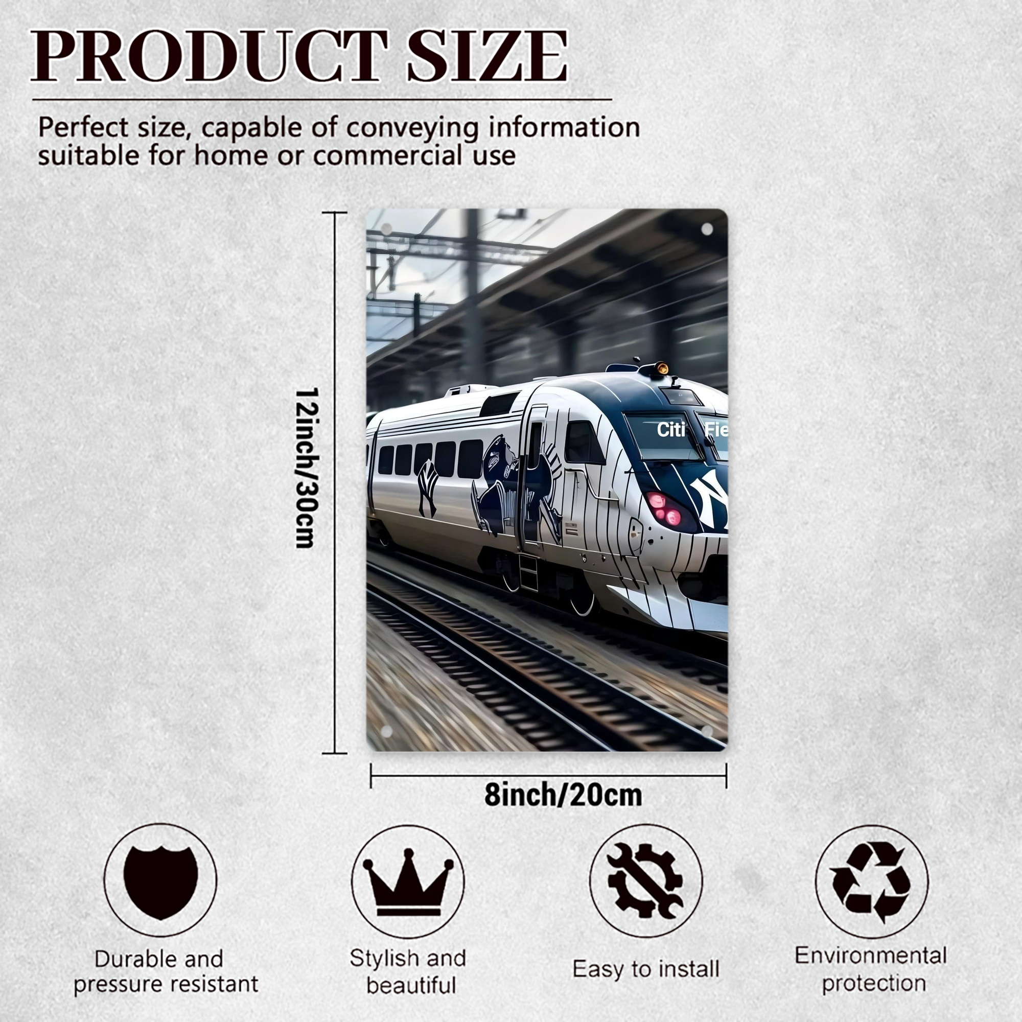 New York Yankees 342 8x12inch Vertical Aluminum Sign - Durable Fade-Resistant Indoor/Outdoor Safety & Information Plaque For Office, Hotel, Restaurant, Bar, Public Spaces