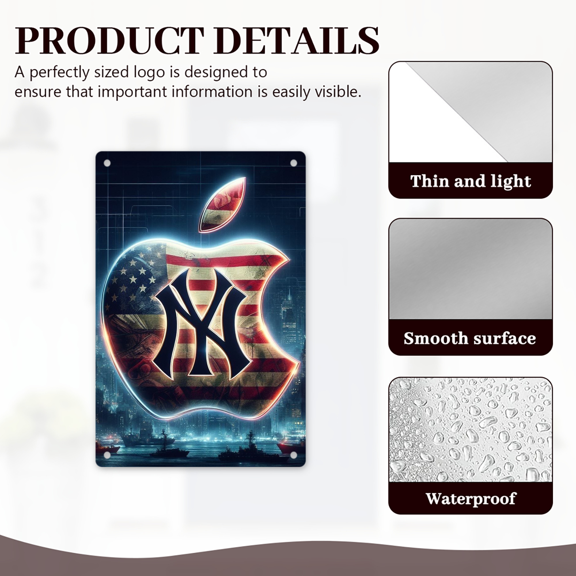 New York Yankees 347 8x12inch Vertical Aluminum Sign - Durable Fade-Resistant Indoor/Outdoor Safety & Information Plaque For Office, Hotel, Restaurant, Bar, Public Spaces