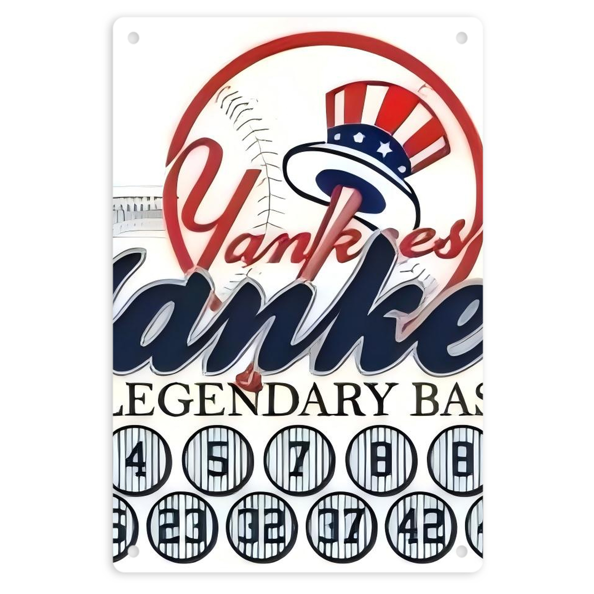 New York Yankees 232 8x12inch Vertical Aluminum Sign - Durable Fade-Resistant Indoor/Outdoor Safety & Information Plaque For Office, Hotel, Restaurant, Bar, Public Spaces