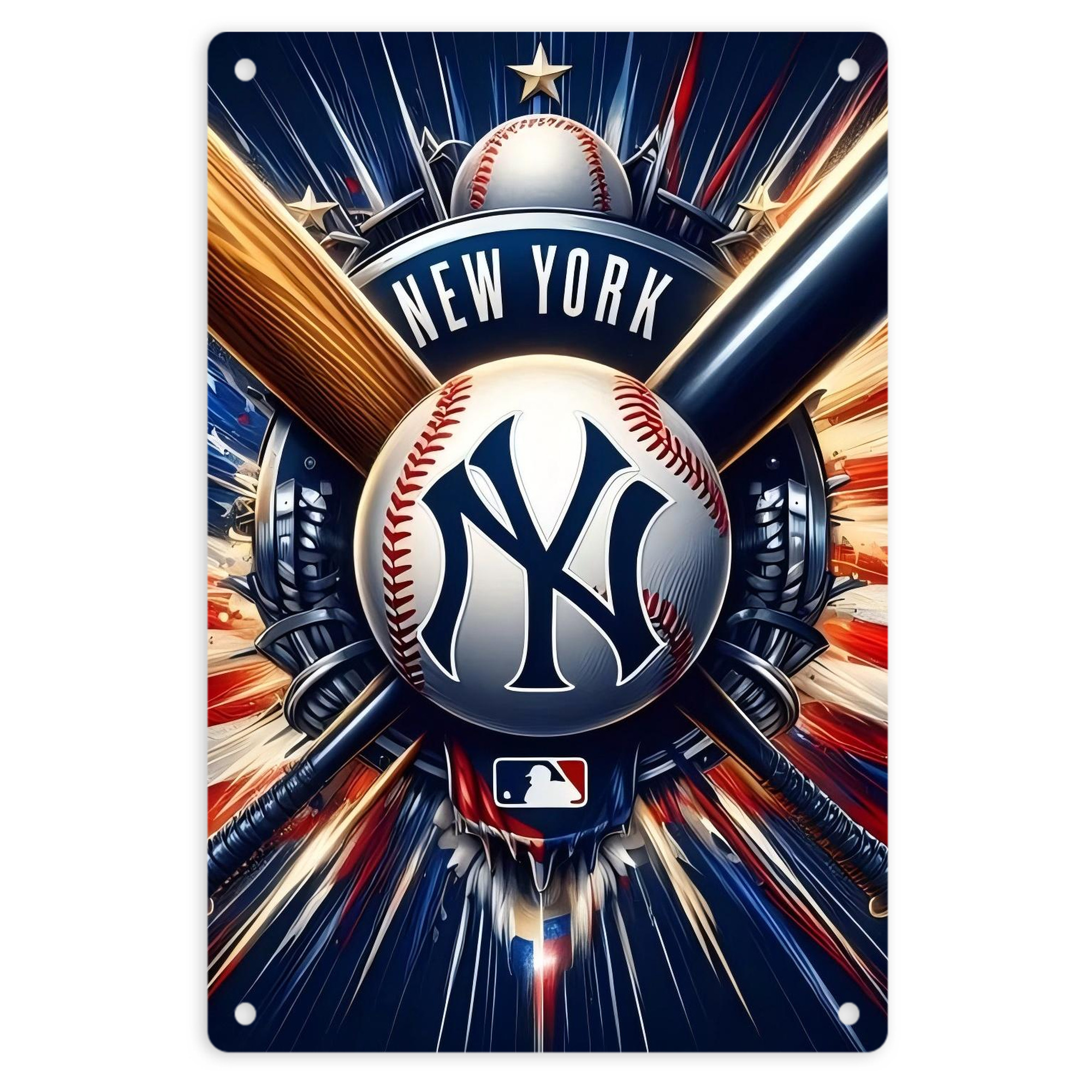 New York Yankees 268 8x12inch Vertical Aluminum Sign - Durable Fade-Resistant Indoor/Outdoor Safety & Information Plaque For Office, Hotel, Restaurant, Bar, Public Spaces