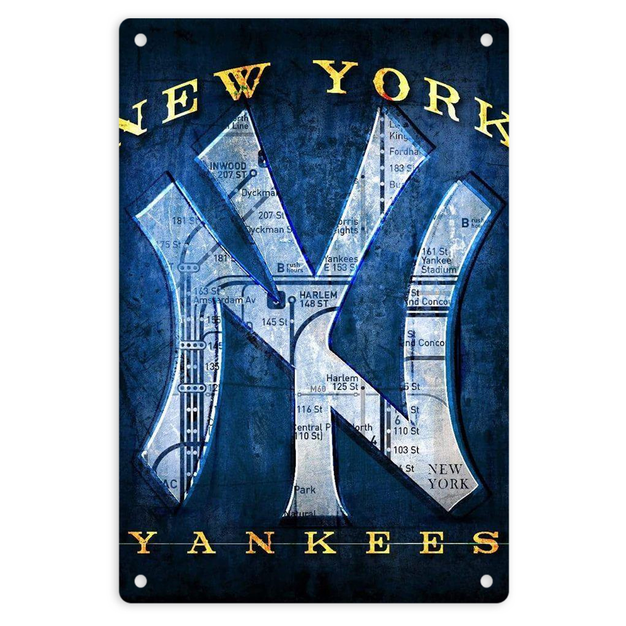 New York Yankees 307 8x12inch Vertical Aluminum Sign - Durable Fade-Resistant Indoor/Outdoor Safety & Information Plaque For Office, Hotel, Restaurant, Bar, Public Spaces