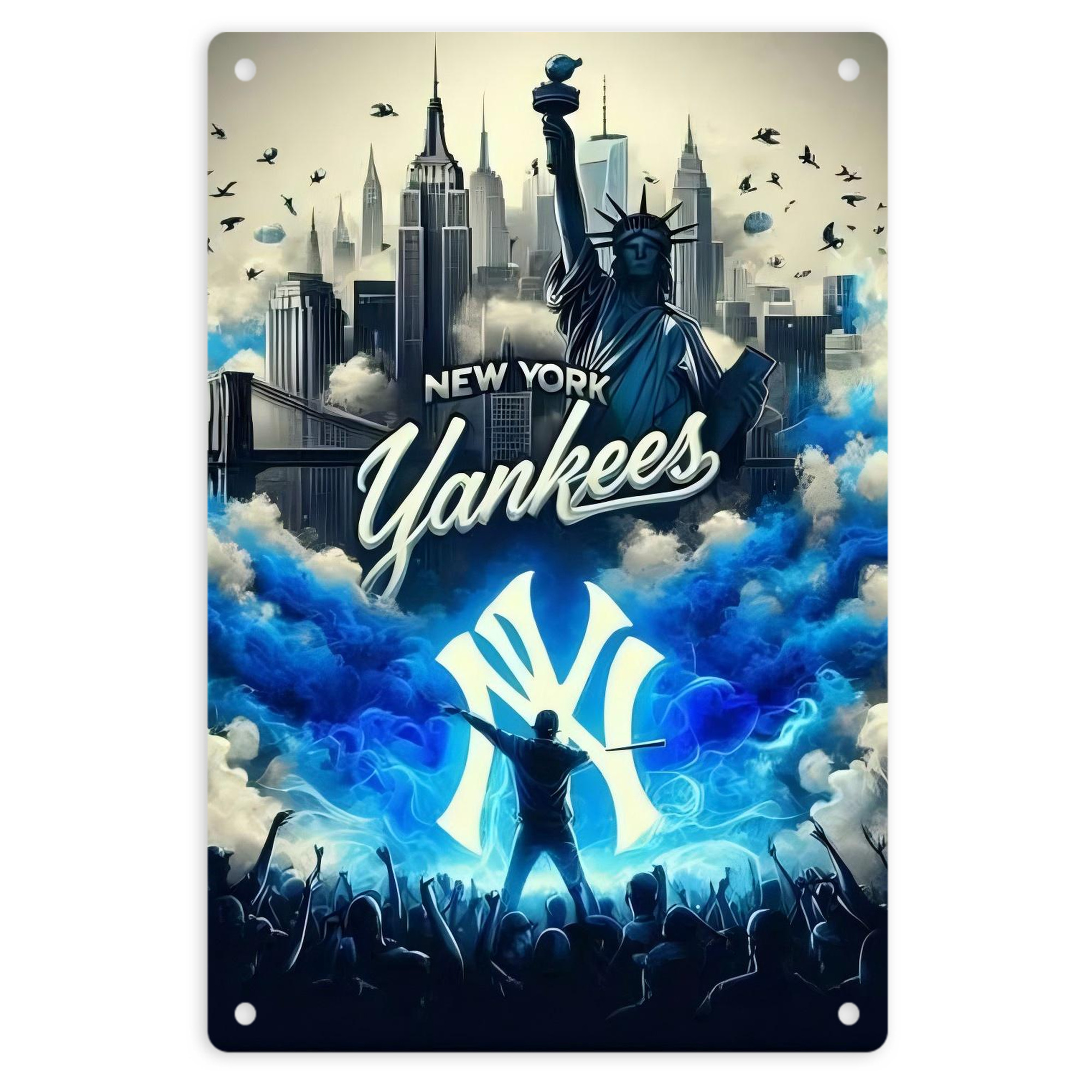 New York Yankees 308 8x12inch Vertical Aluminum Sign - Durable Fade-Resistant Indoor/Outdoor Safety & Information Plaque For Office, Hotel, Restaurant, Bar, Public Spaces