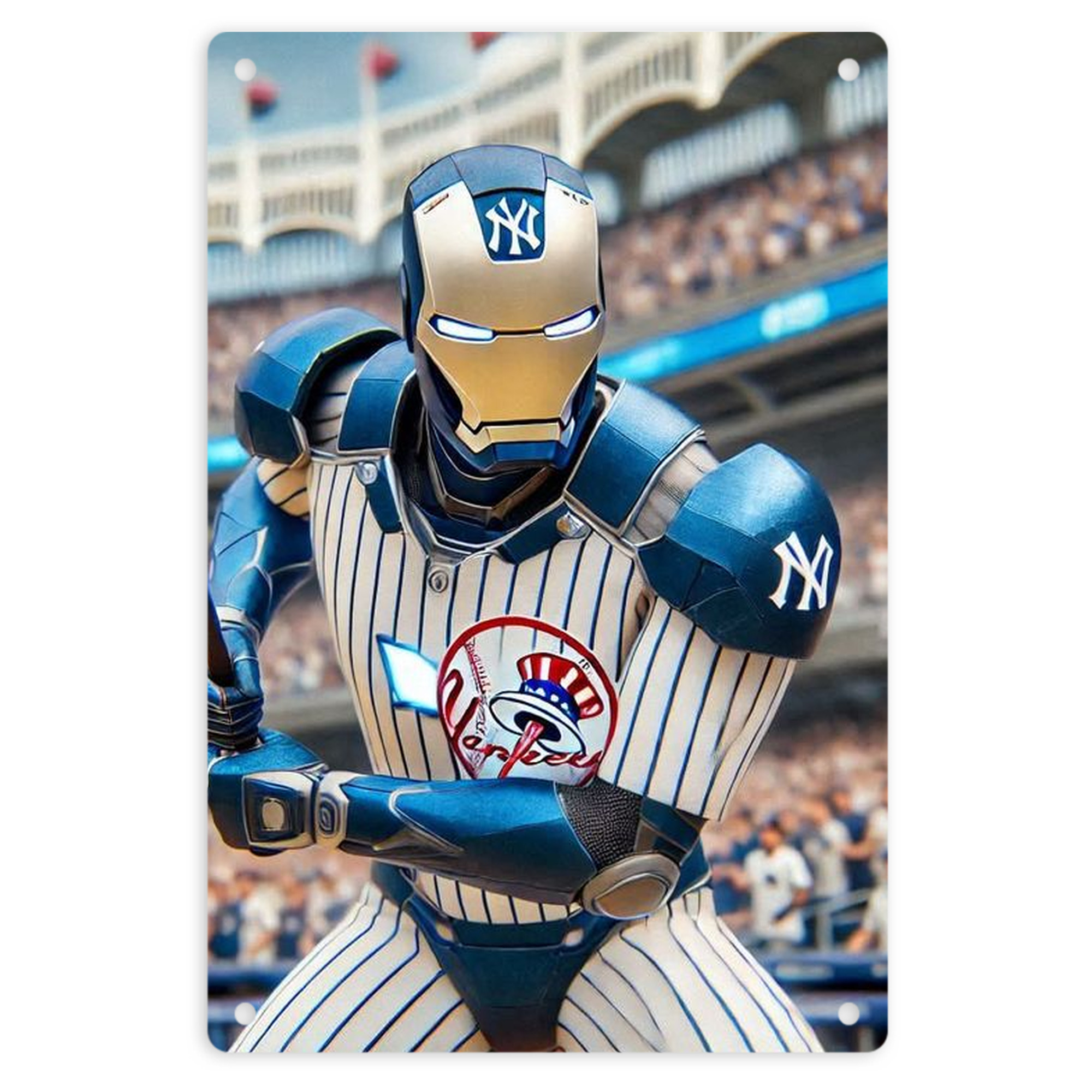 New York Yankees Iron Man 8x12inch Vertical Aluminum Sign - Durable Fade-Resistant Indoor/Outdoor Safety & Information Plaque For Office, Hotel, Restaurant, Bar, Public Spaces