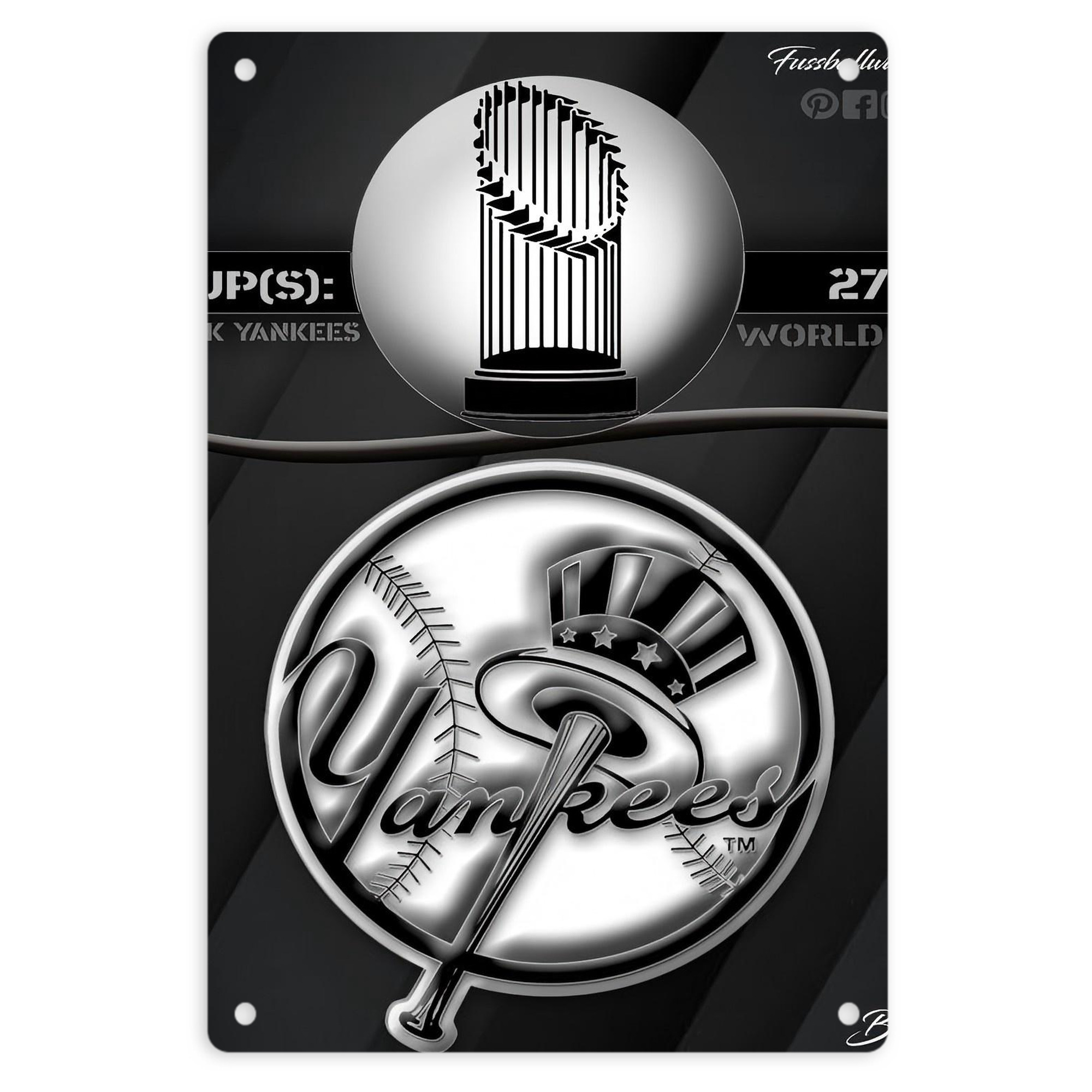 New York Yankees 325 8x12inch Vertical Aluminum Sign - Durable Fade-Resistant Indoor/Outdoor Safety & Information Plaque For Office, Hotel, Restaurant, Bar, Public Spaces