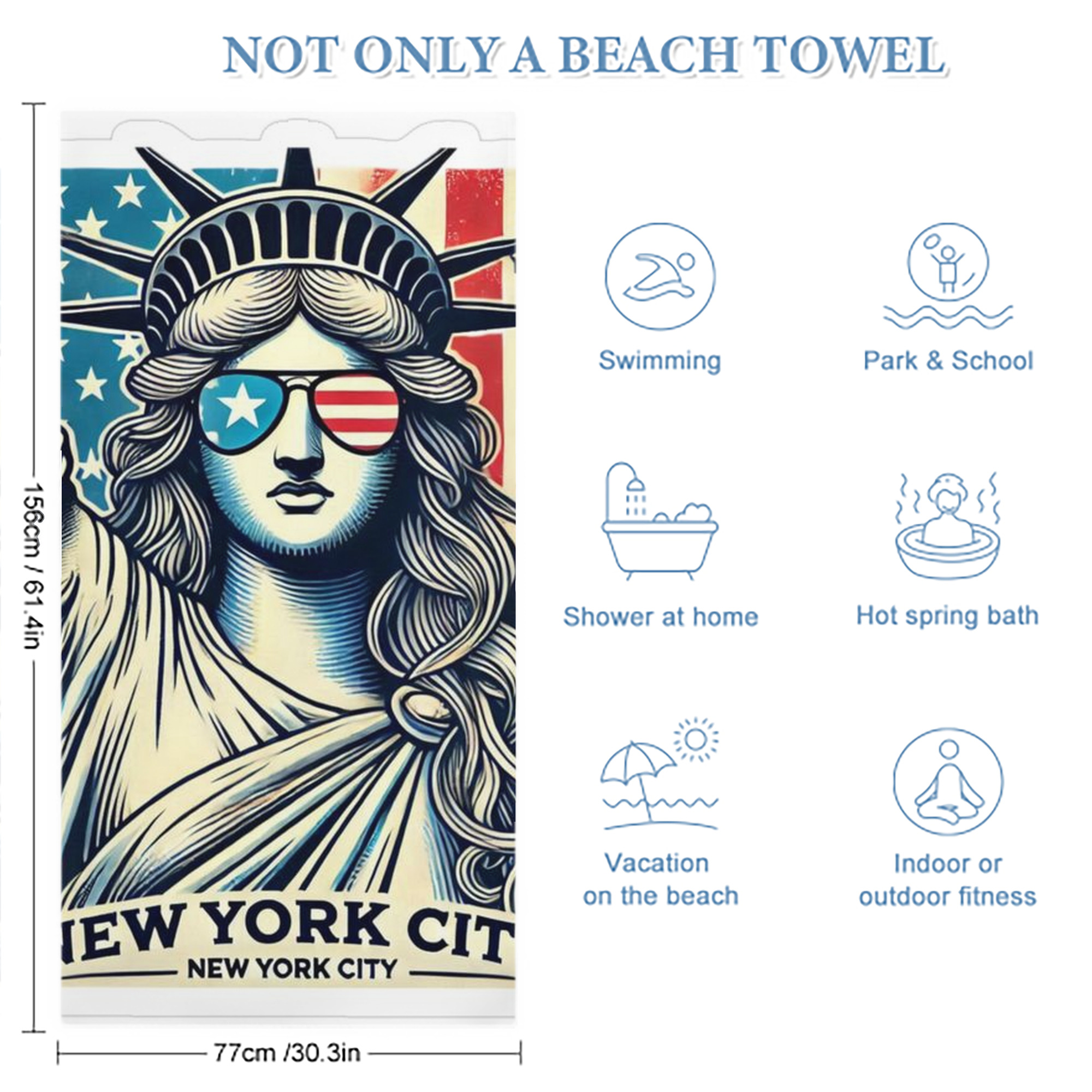 New York Yankees 114 Premium Microfiber Beach Towel – Soft, Large Size, Multi-Purpose For Beach, Picnic & Kids, Lightweight & Portable With Carry Bag, Easy Care