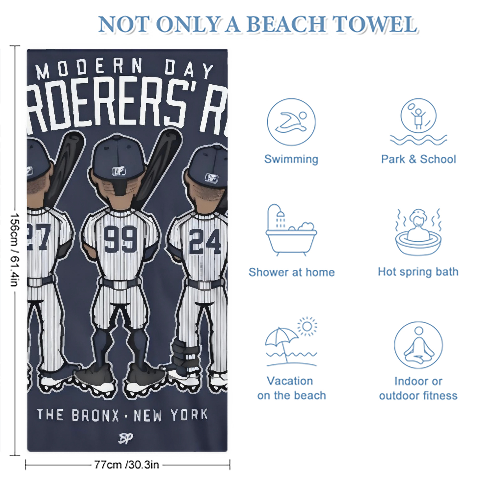 New York Yankees 173 Premium Microfiber Beach Towel – Soft, Large Size, Multi-Purpose For Beach, Picnic & Kids, Lightweight & Portable With Carry Bag, Easy Care