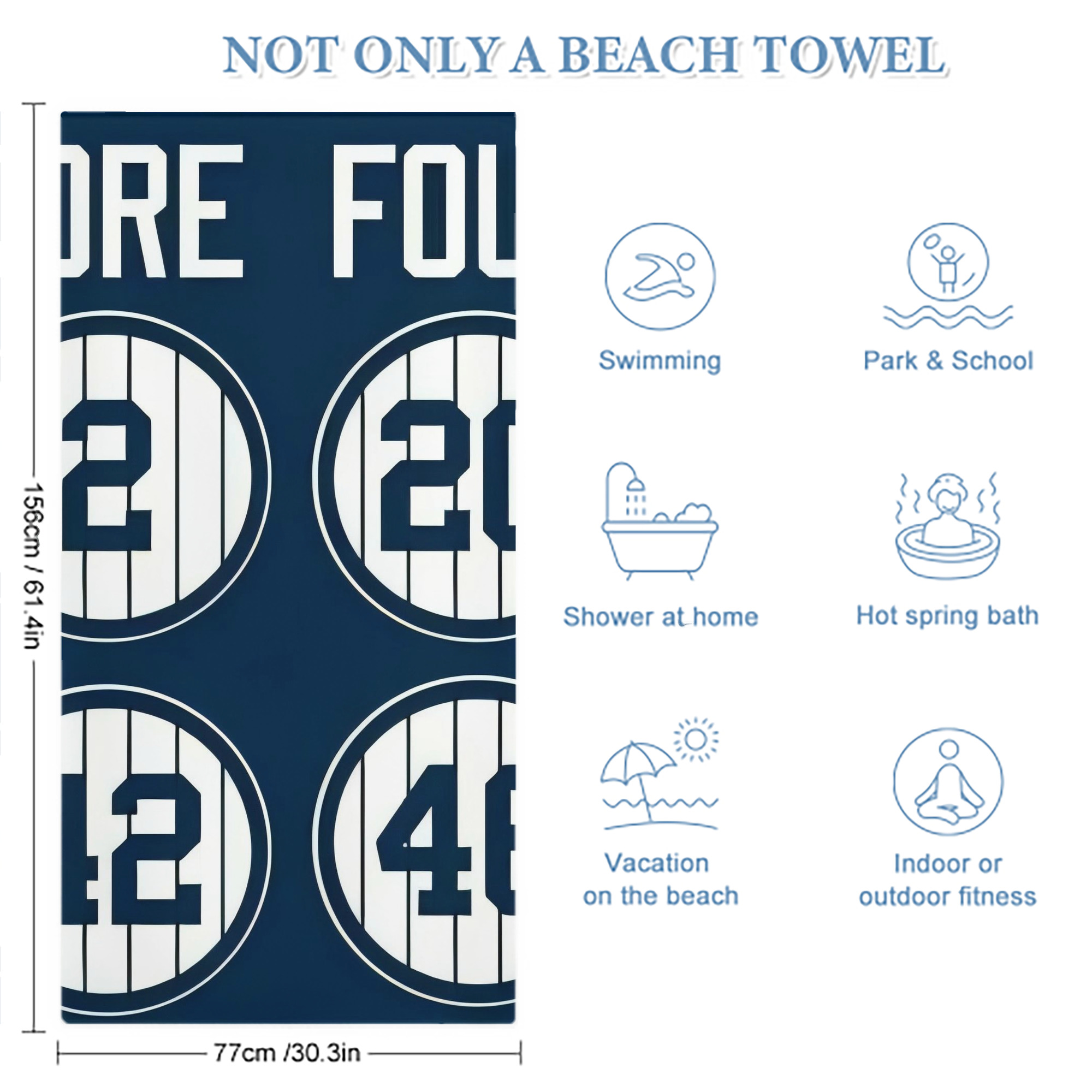New York Yankees 223 Premium Microfiber Beach Towel – Soft, Large Size, Multi-Purpose For Beach, Picnic & Kids, Lightweight & Portable With Carry Bag, Easy Care