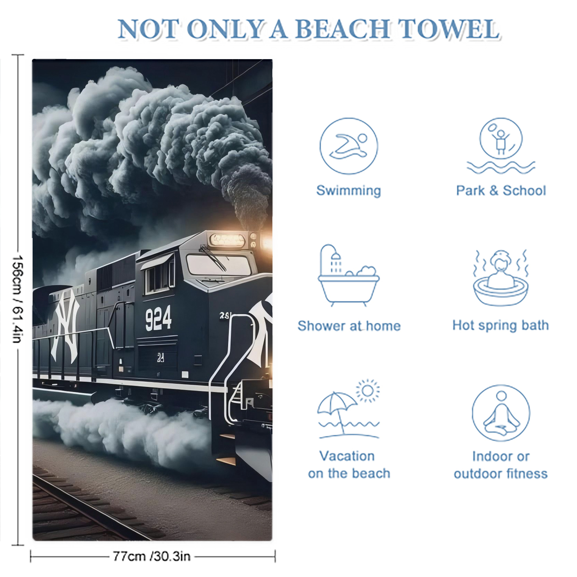 New York Yankees 257 Premium Microfiber Beach Towel – Soft, Large Size, Multi-Purpose For Beach, Picnic & Kids, Lightweight & Portable With Carry Bag, Easy Care