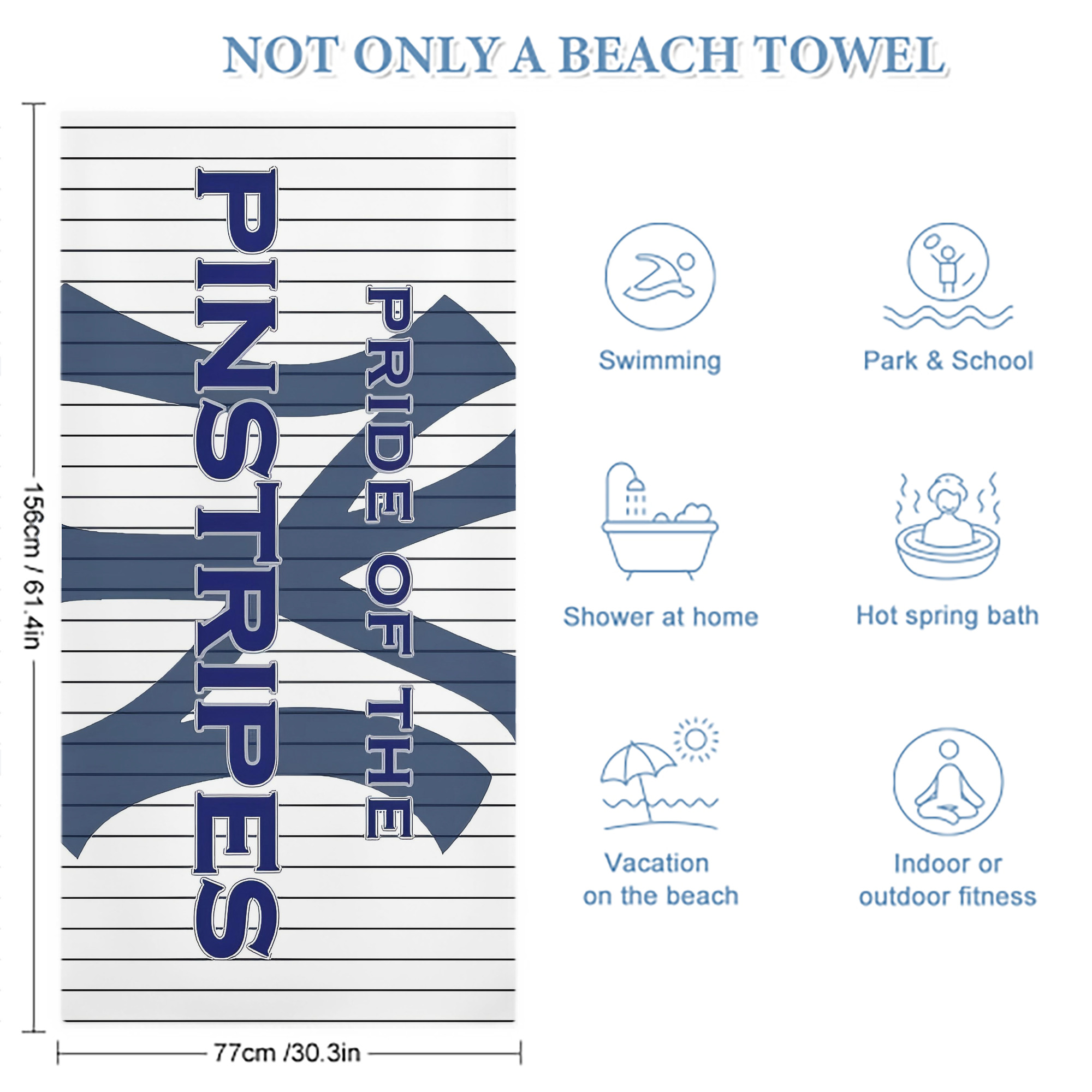 New York Yankees 267 Premium Microfiber Beach Towel – Soft, Large Size, Multi-Purpose For Beach, Picnic & Kids, Lightweight & Portable With Carry Bag, Easy Care