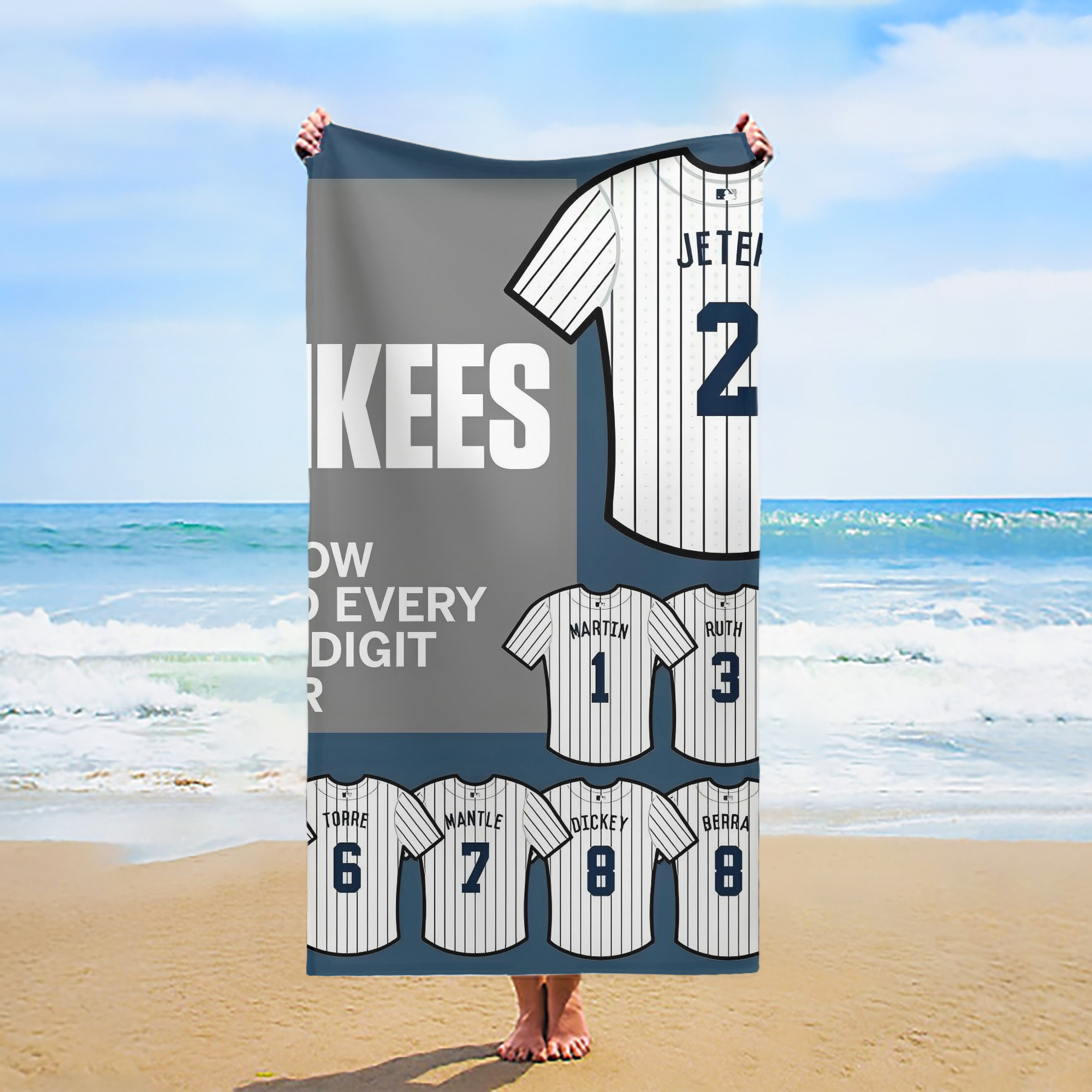 New York Yankees 235 Premium Microfiber Beach Towel – Soft, Large Size, Multi-Purpose For Beach, Picnic & Kids, Lightweight & Portable With Carry Bag, Easy Care