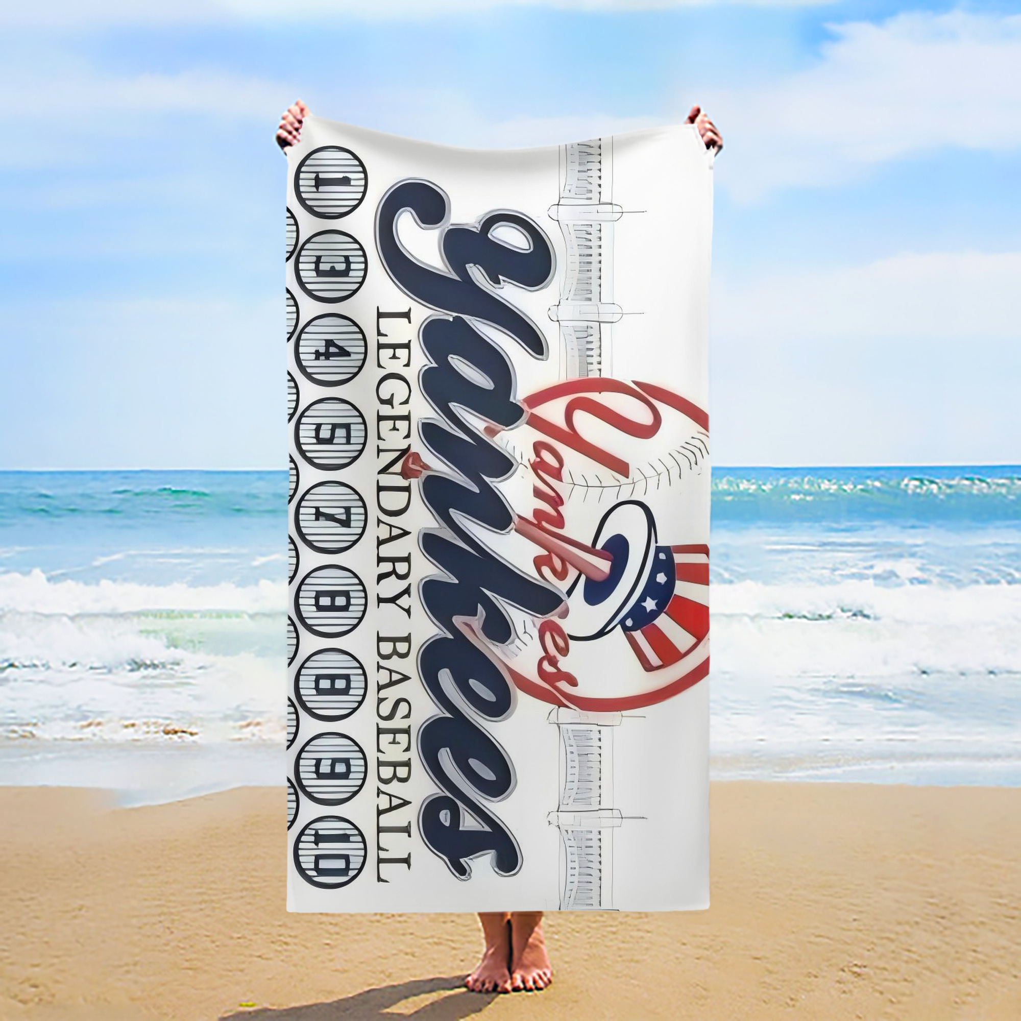 New York Yankees 232 Premium Microfiber Beach Towel – Soft, Large Size, Multi-Purpose For Beach, Picnic & Kids, Lightweight & Portable With Carry Bag, Easy Care