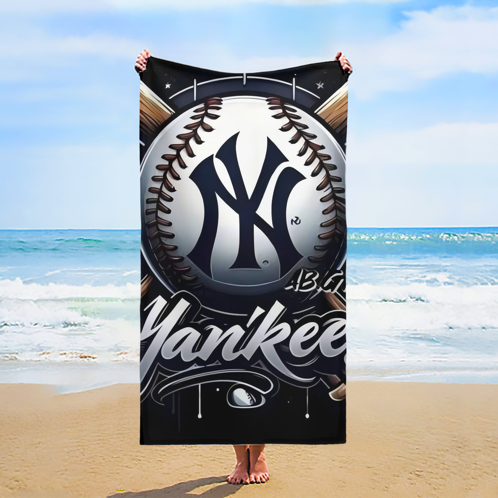 New York Yankees 241 Premium Microfiber Beach Towel – Soft, Large Size, Multi-Purpose For Beach, Picnic & Kids, Lightweight & Portable With Carry Bag, Easy Care