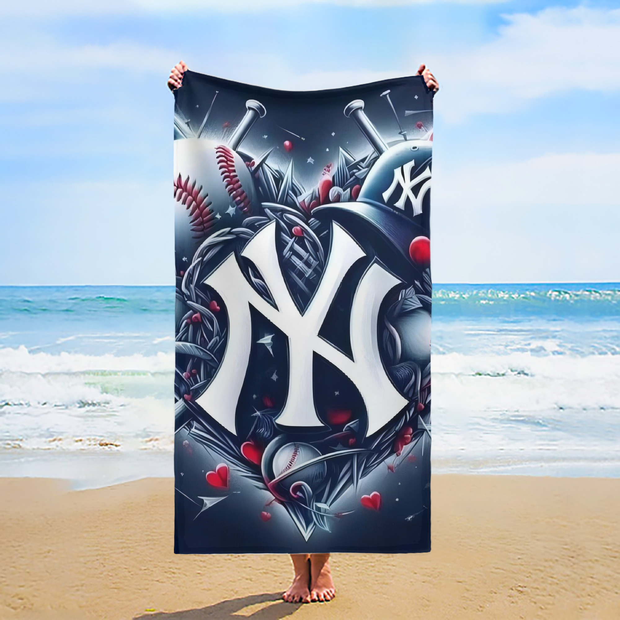New York Yankees 251 Premium Microfiber Beach Towel – Soft, Large Size, Multi-Purpose For Beach, Picnic & Kids, Lightweight & Portable With Carry Bag, Easy Care