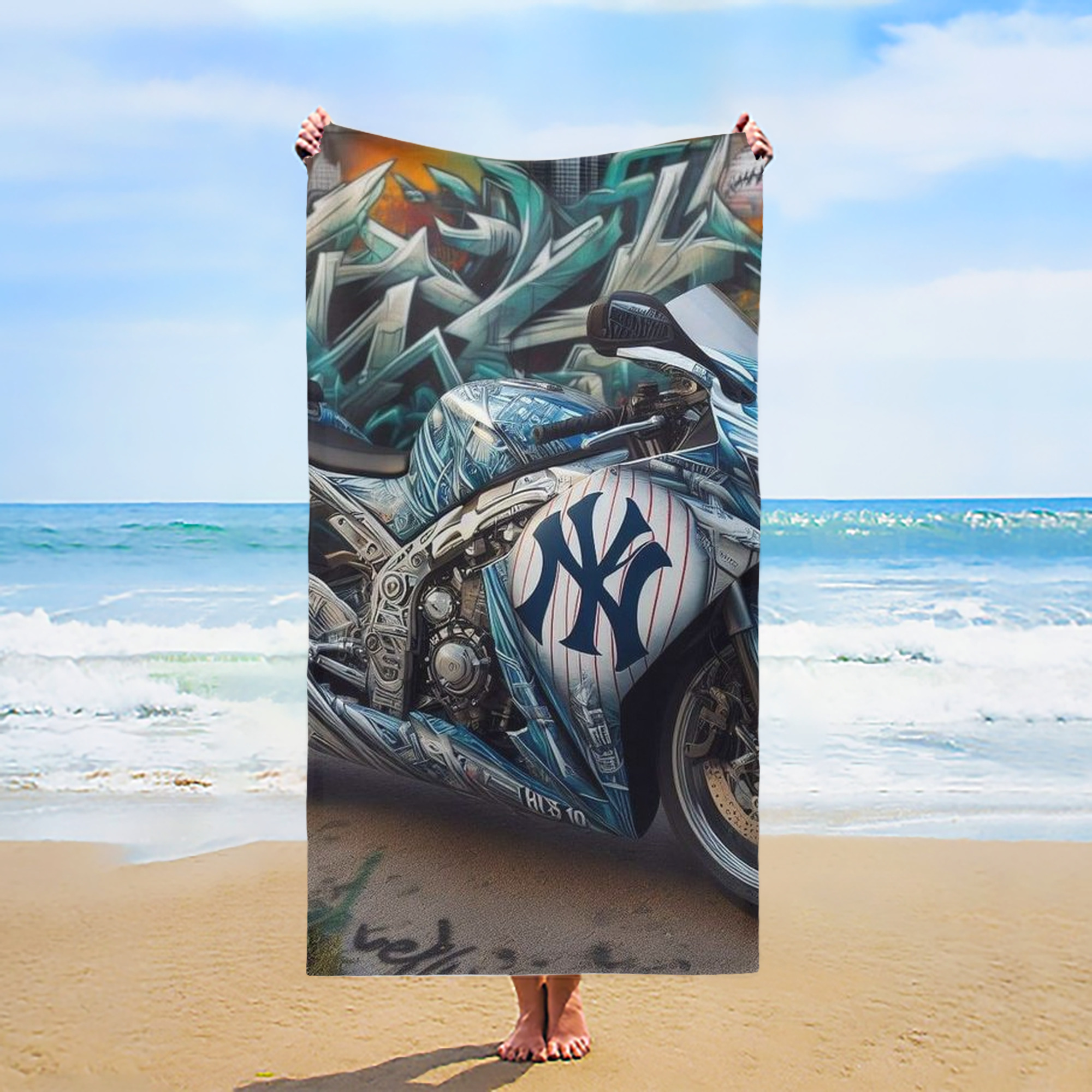 New York Yankees 343 Premium Microfiber Beach Towel – Soft, Large Size, Multi-Purpose For Beach, Picnic & Kids, Lightweight & Portable With Carry Bag, Easy Care