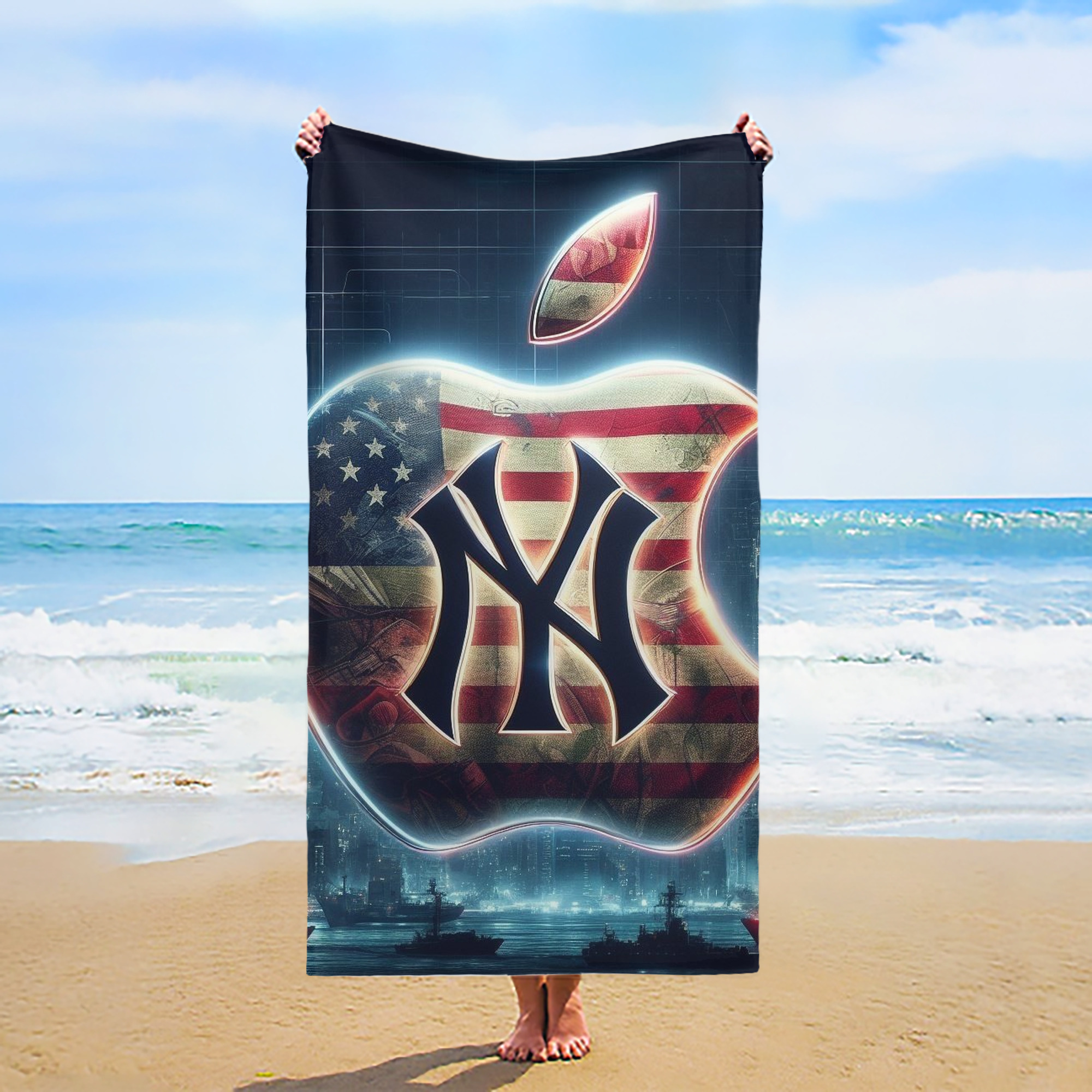 New York Yankees 347 Premium Microfiber Beach Towel – Soft, Large Size, Multi-Purpose For Beach, Picnic & Kids, Lightweight & Portable With Carry Bag, Easy Care