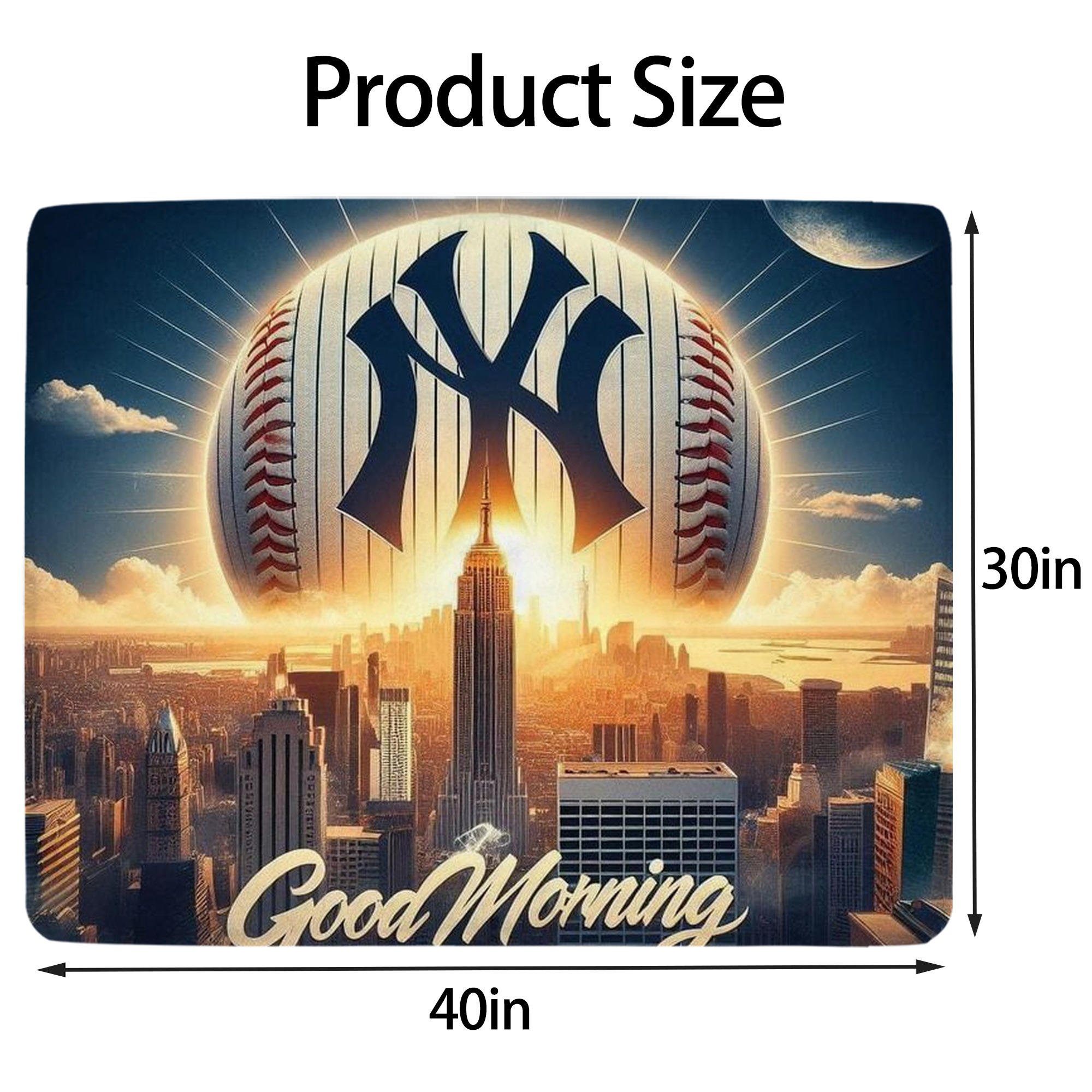 New York Yankees 111 Soft Plush Fleece Blanket 30x40 Inch - 300GSM Flannel, Ultra Soft & Warm, Lightweight & Durable, Perfect For Kids, Adults, Couch, Bed, Camping, Travel, Gift For Family & Friends