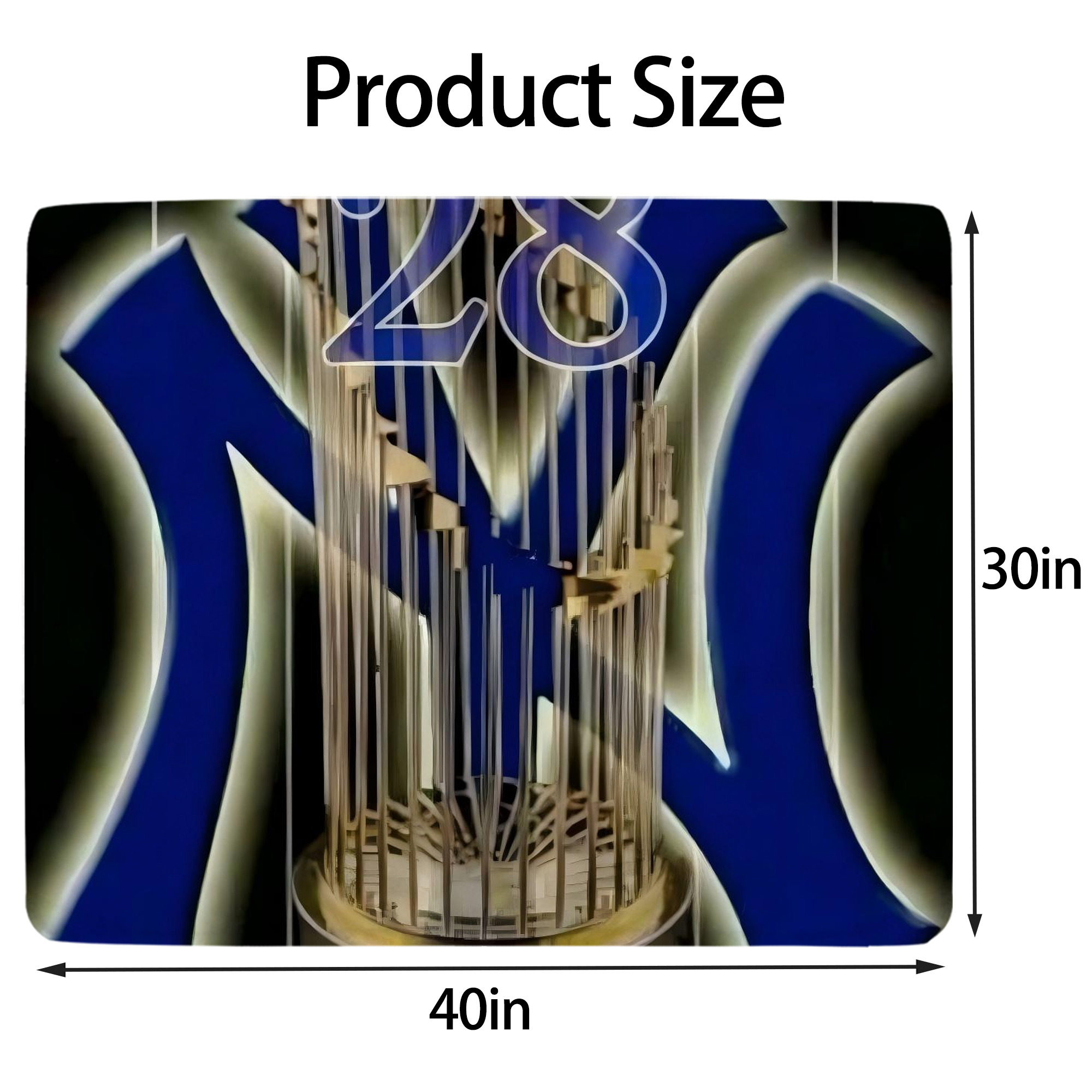 New York Yankees 172 Soft Plush Fleece Blanket 30x40 Inch - 300GSM Flannel, Ultra Soft & Warm, Lightweight & Durable, Perfect For Kids, Adults, Couch, Bed, Camping, Travel, Gift For Family & Friends