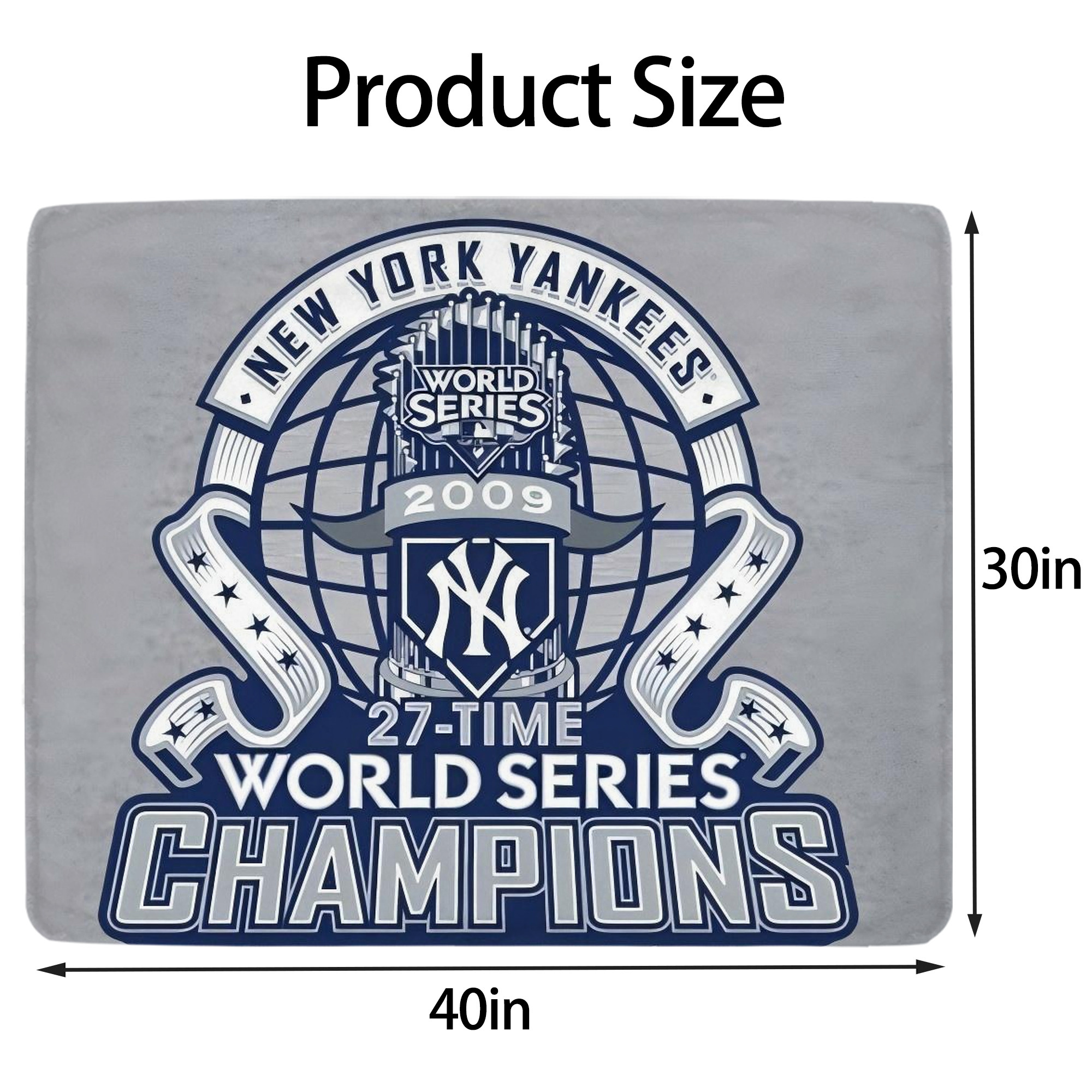 New York Yankees 207 Soft Plush Fleece Blanket 30x40 Inch - 300GSM Flannel, Ultra Soft & Warm, Lightweight & Durable, Perfect For Kids, Adults, Couch, Bed, Camping, Travel, Gift For Family & Friends
