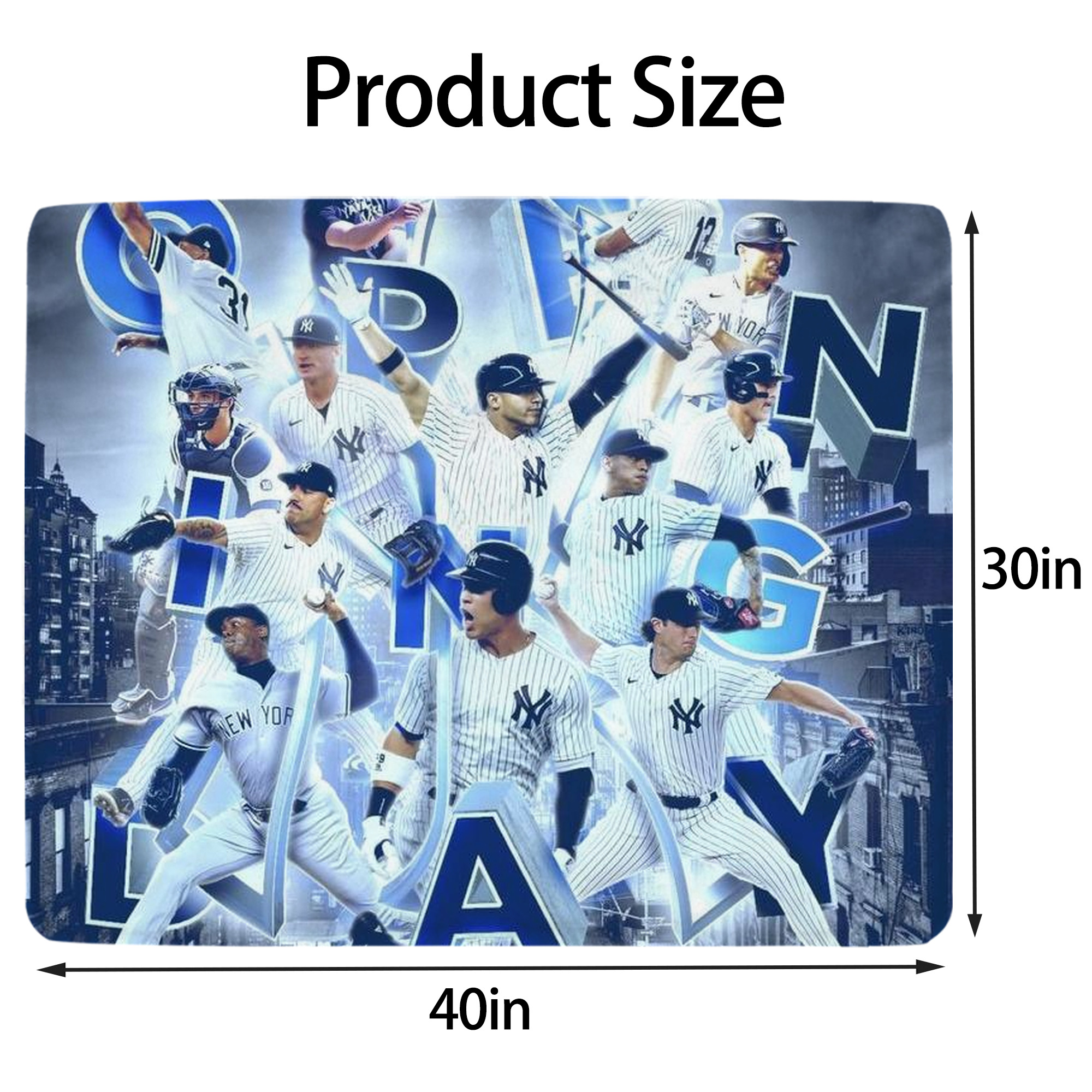 New York Yankees 236 Soft Plush Fleece Blanket 30x40 Inch - 300GSM Flannel, Ultra Soft & Warm, Lightweight & Durable, Perfect For Kids, Adults, Couch, Bed, Camping, Travel, Gift For Family & Friends