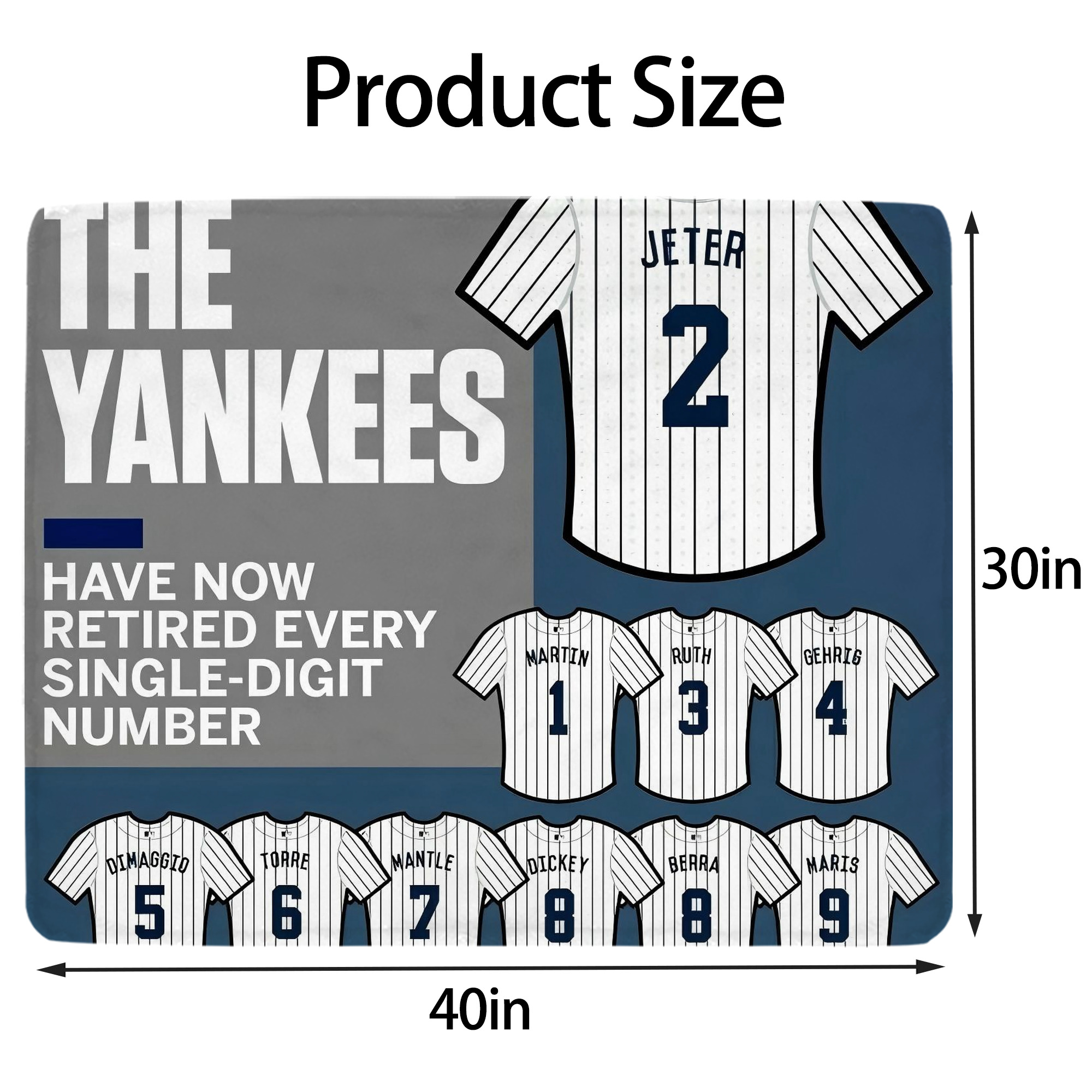 New York Yankees 235 Soft Plush Fleece Blanket 30x40 Inch - 300GSM Flannel, Ultra Soft & Warm, Lightweight & Durable, Perfect For Kids, Adults, Couch, Bed, Camping, Travel, Gift For Family & Friends