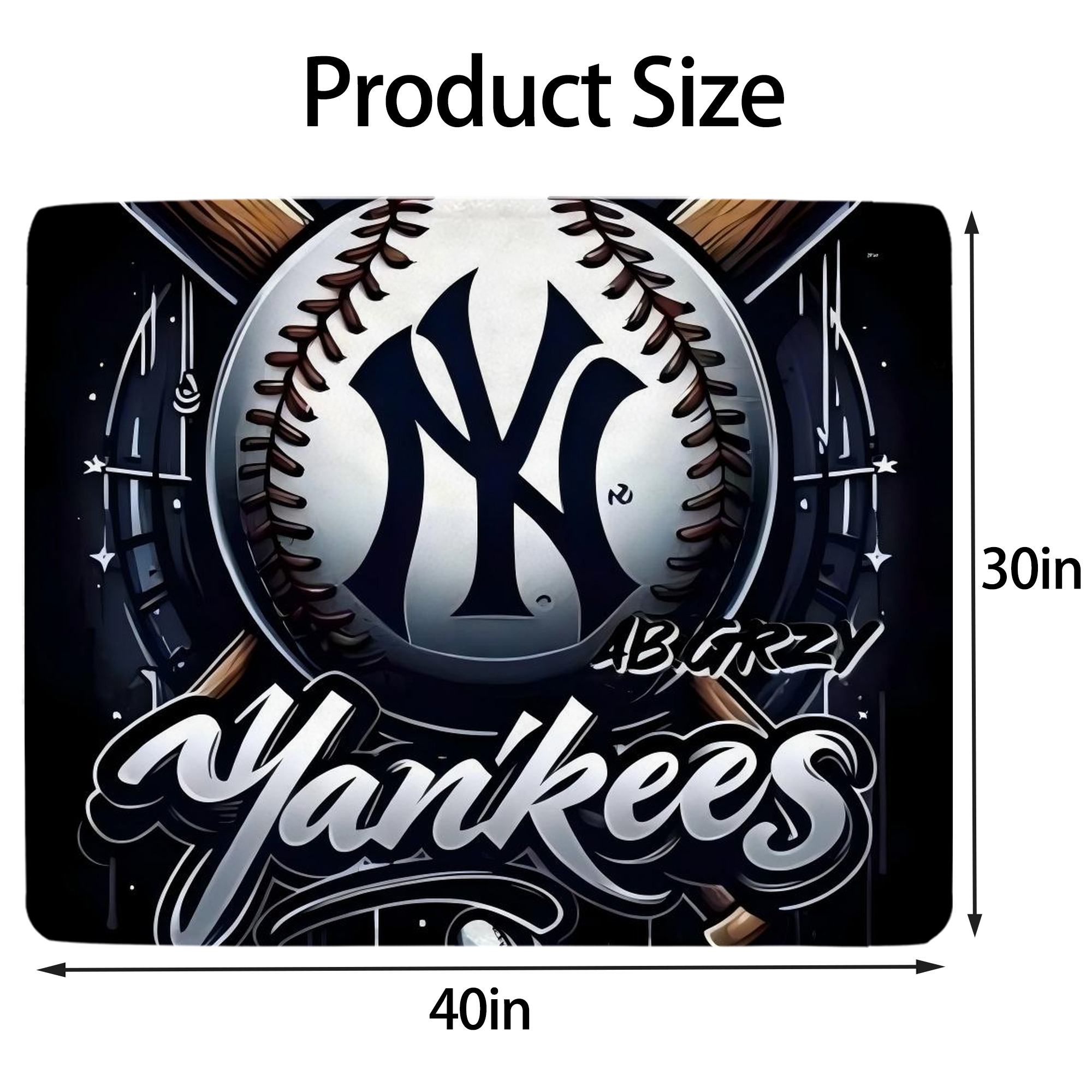 New York Yankees 241 Soft Plush Fleece Blanket 30x40 Inch - 300GSM Flannel, Ultra Soft & Warm, Lightweight & Durable, Perfect For Kids, Adults, Couch, Bed, Camping, Travel, Gift For Family & Friends