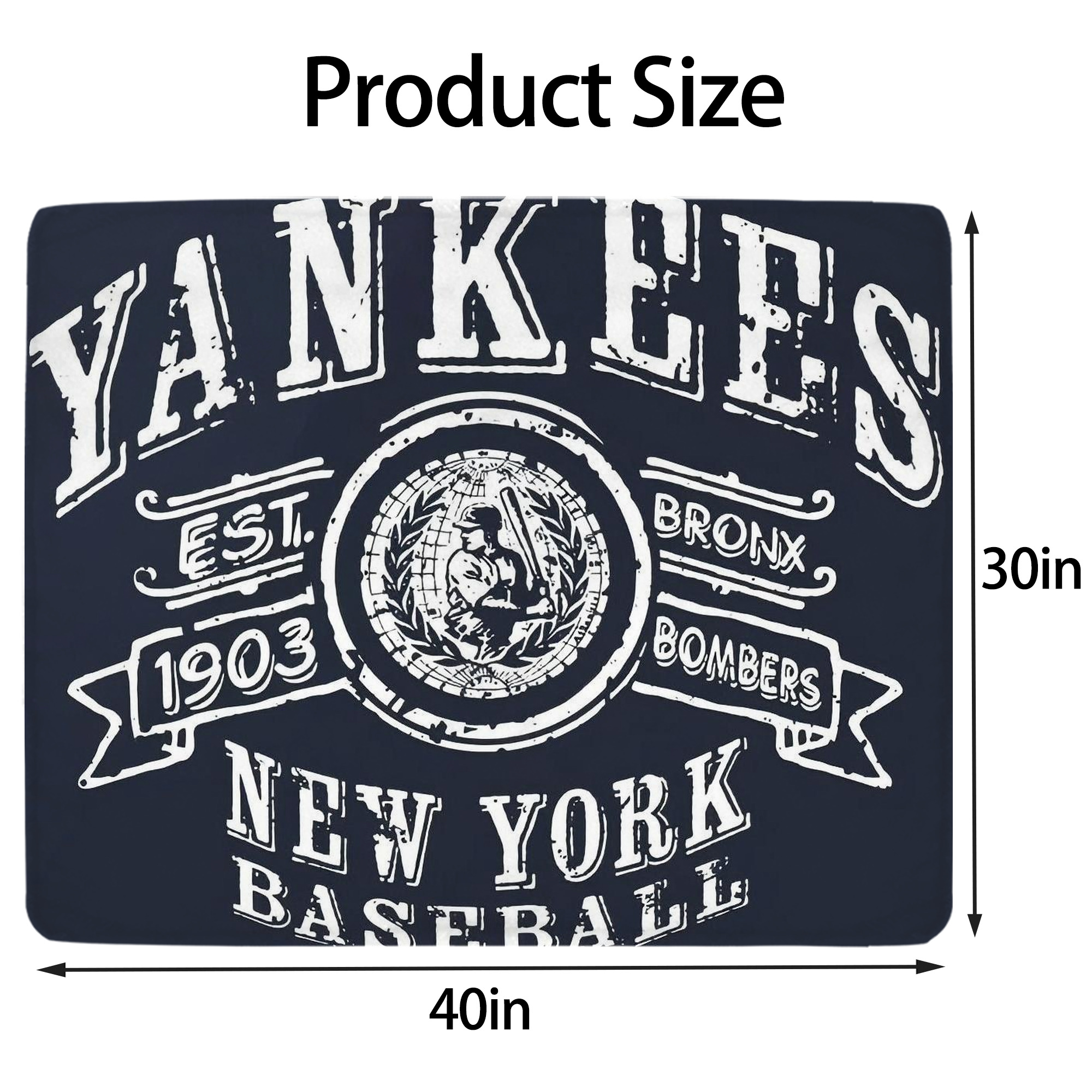 New York Yankees 252 Soft Plush Fleece Blanket 30x40 Inch - 300GSM Flannel, Ultra Soft & Warm, Lightweight & Durable, Perfect For Kids, Adults, Couch, Bed, Camping, Travel, Gift For Family & Friends