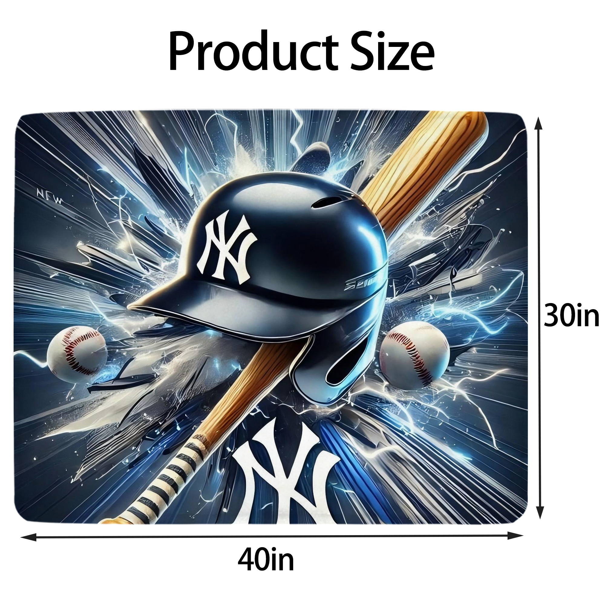 New York Yankees 264 Soft Plush Fleece Blanket 30x40 Inch - 300GSM Flannel, Ultra Soft & Warm, Lightweight & Durable, Perfect For Kids, Adults, Couch, Bed, Camping, Travel, Gift For Family & Friends