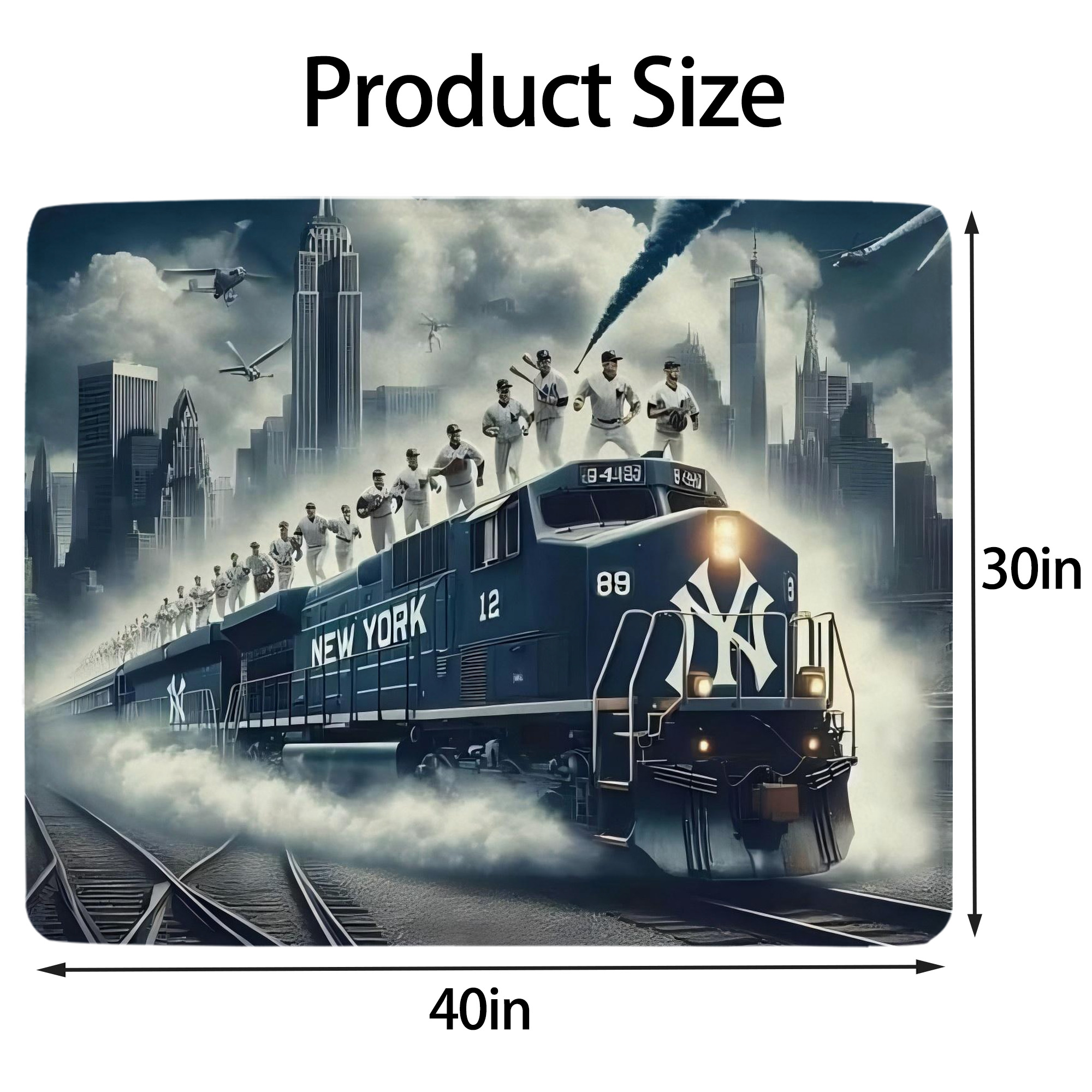 New York Yankees 265 Soft Plush Fleece Blanket 30x40 Inch - 300GSM Flannel, Ultra Soft & Warm, Lightweight & Durable, Perfect For Kids, Adults, Couch, Bed, Camping, Travel, Gift For Family & Friends