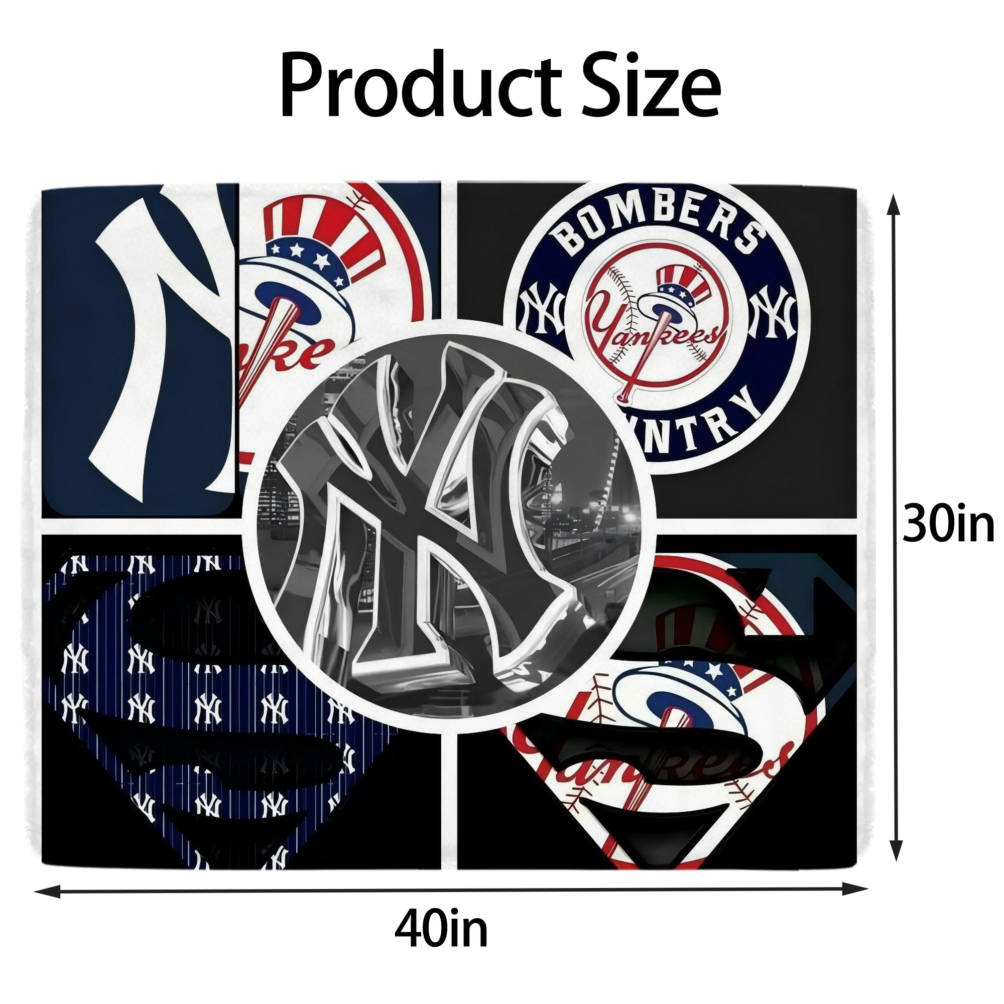 New York Yankees 269 Soft Plush Fleece Blanket 30x40 Inch - 300GSM Flannel, Ultra Soft & Warm, Lightweight & Durable, Perfect For Kids, Adults, Couch, Bed, Camping, Travel, Gift For Family & Friends