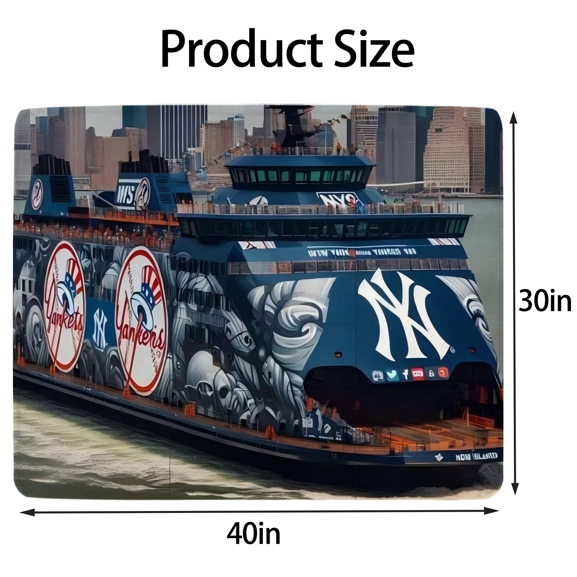 New York Yankees 299 Soft Plush Fleece Blanket 30x40 Inch - 300GSM Flannel, Ultra Soft & Warm, Lightweight & Durable, Perfect For Kids, Adults, Couch, Bed, Camping, Travel, Gift For Family & Friends