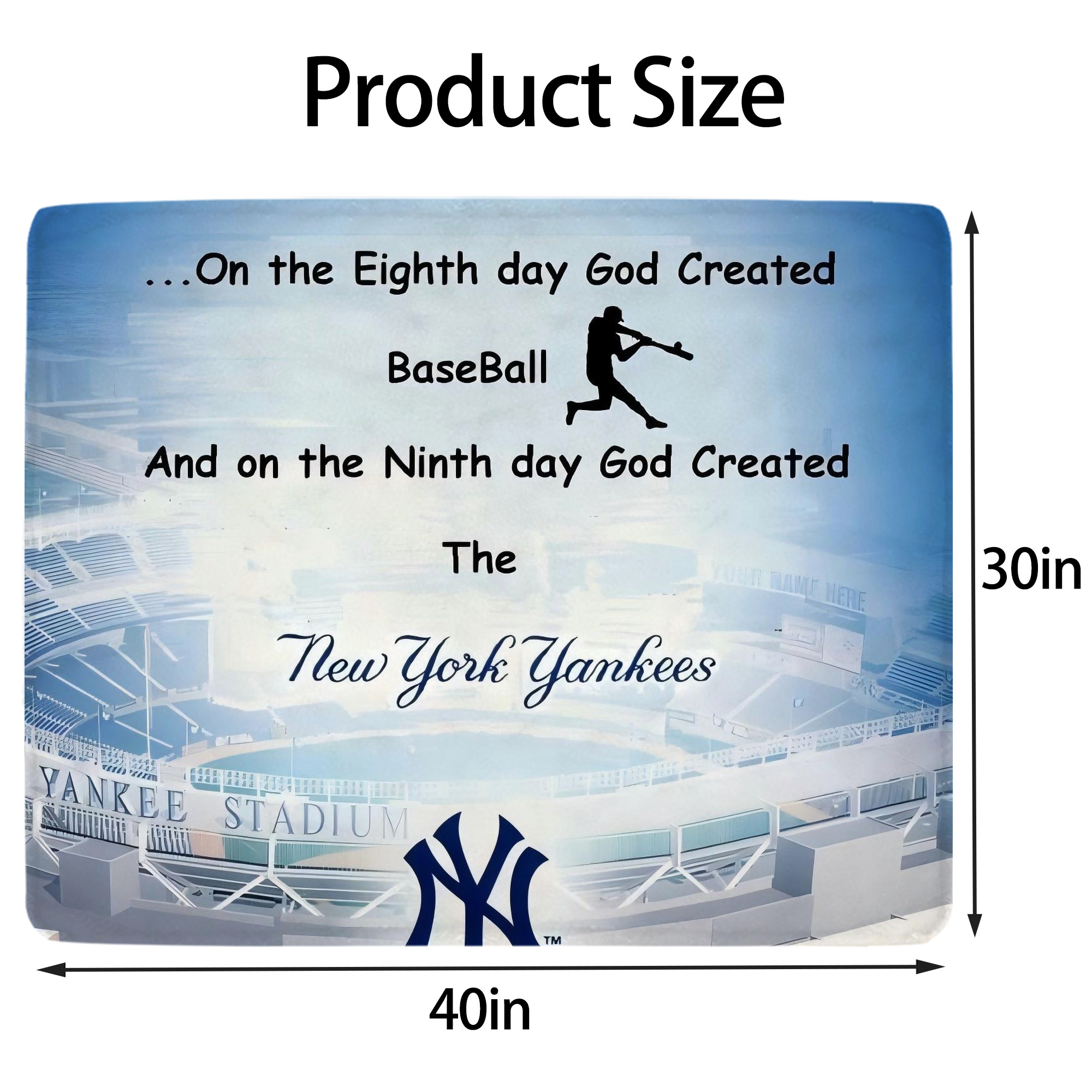 New York Yankees 314 Soft Plush Fleece Blanket 30x40 Inch - 300GSM Flannel, Ultra Soft & Warm, Lightweight & Durable, Perfect For Kids, Adults, Couch, Bed, Camping, Travel, Gift For Family & Friends