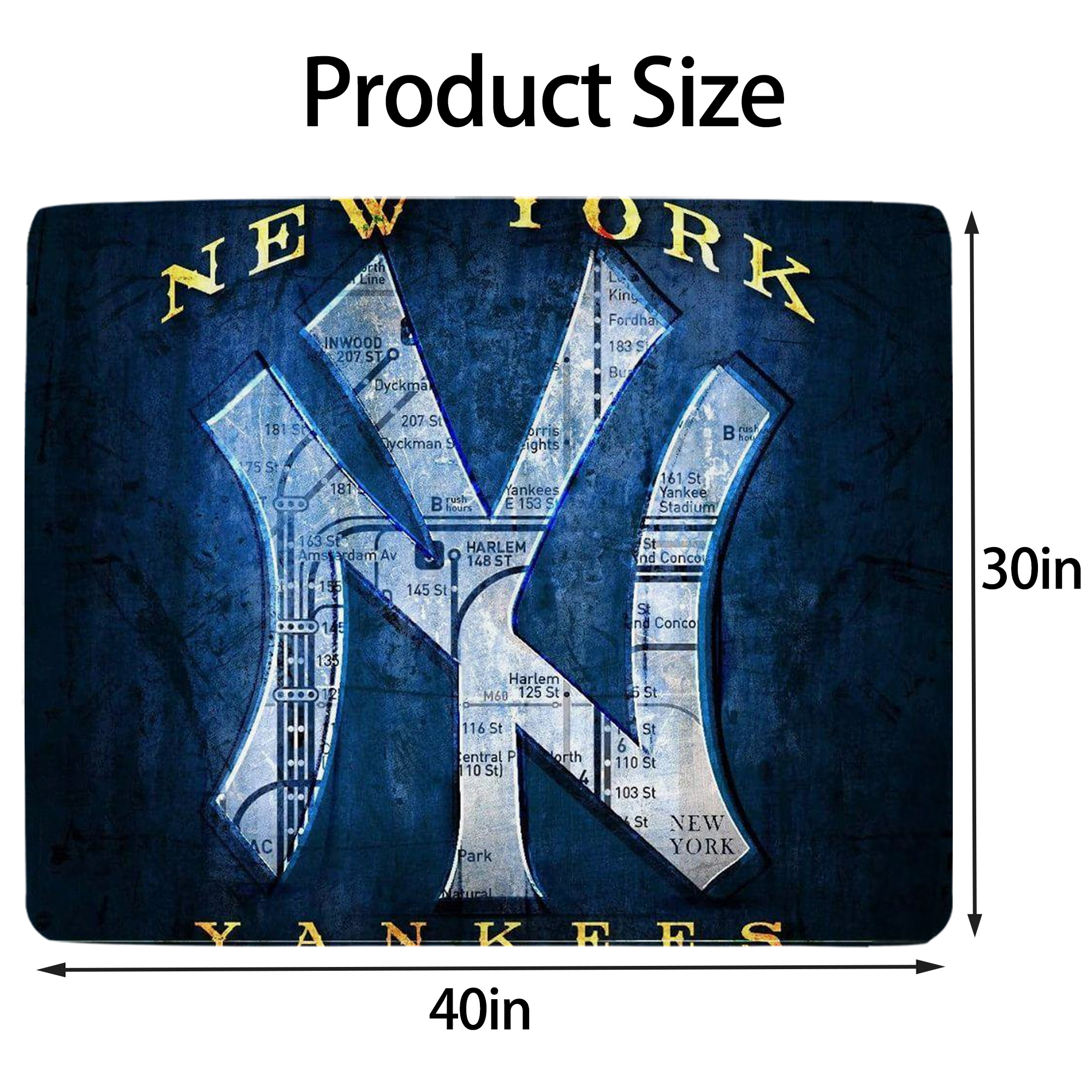 New York Yankees 307 Soft Plush Fleece Blanket 30x40 Inch - 300GSM Flannel, Ultra Soft & Warm, Lightweight & Durable, Perfect For Kids, Adults, Couch, Bed, Camping, Travel, Gift For Family & Friends