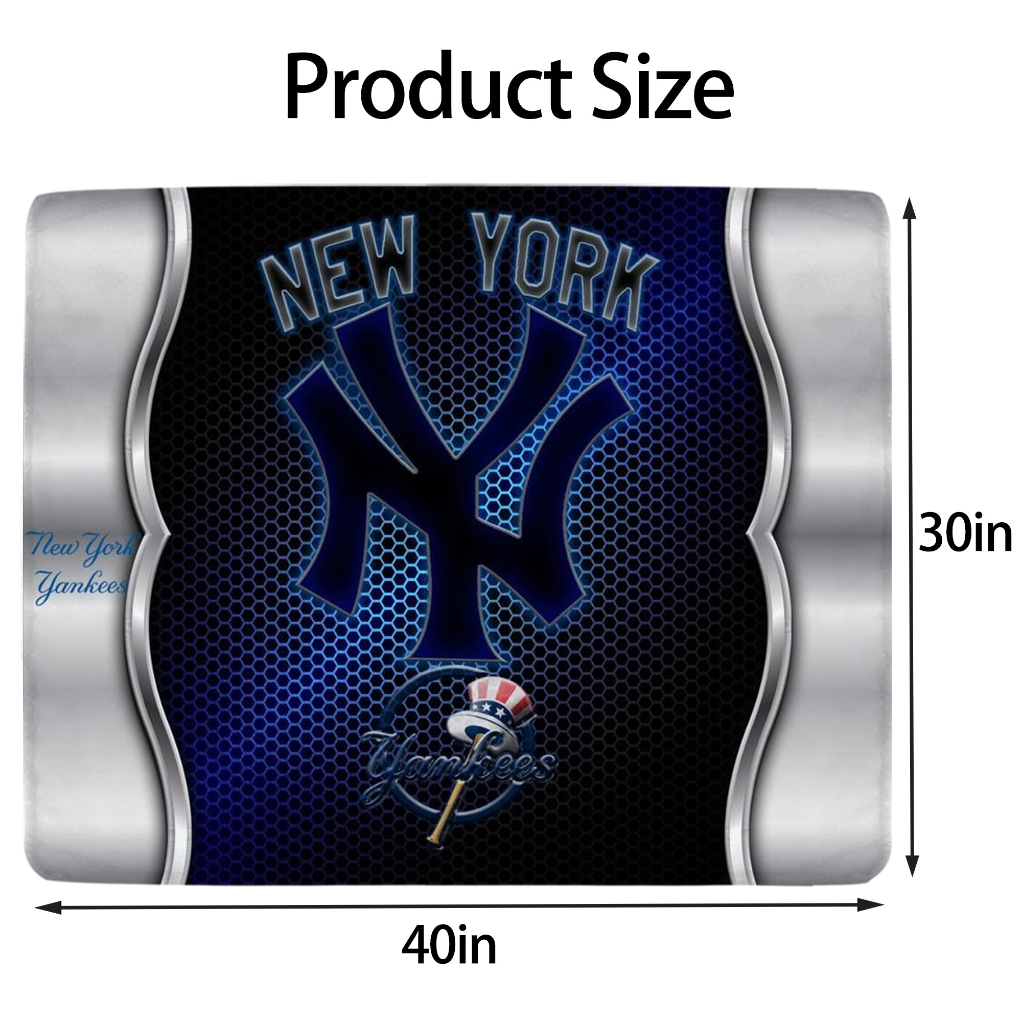 New York Yankees 334 Soft Plush Fleece Blanket 30x40 Inch - 300GSM Flannel, Ultra Soft & Warm, Lightweight & Durable, Perfect For Kids, Adults, Couch, Bed, Camping, Travel, Gift For Family & Friends