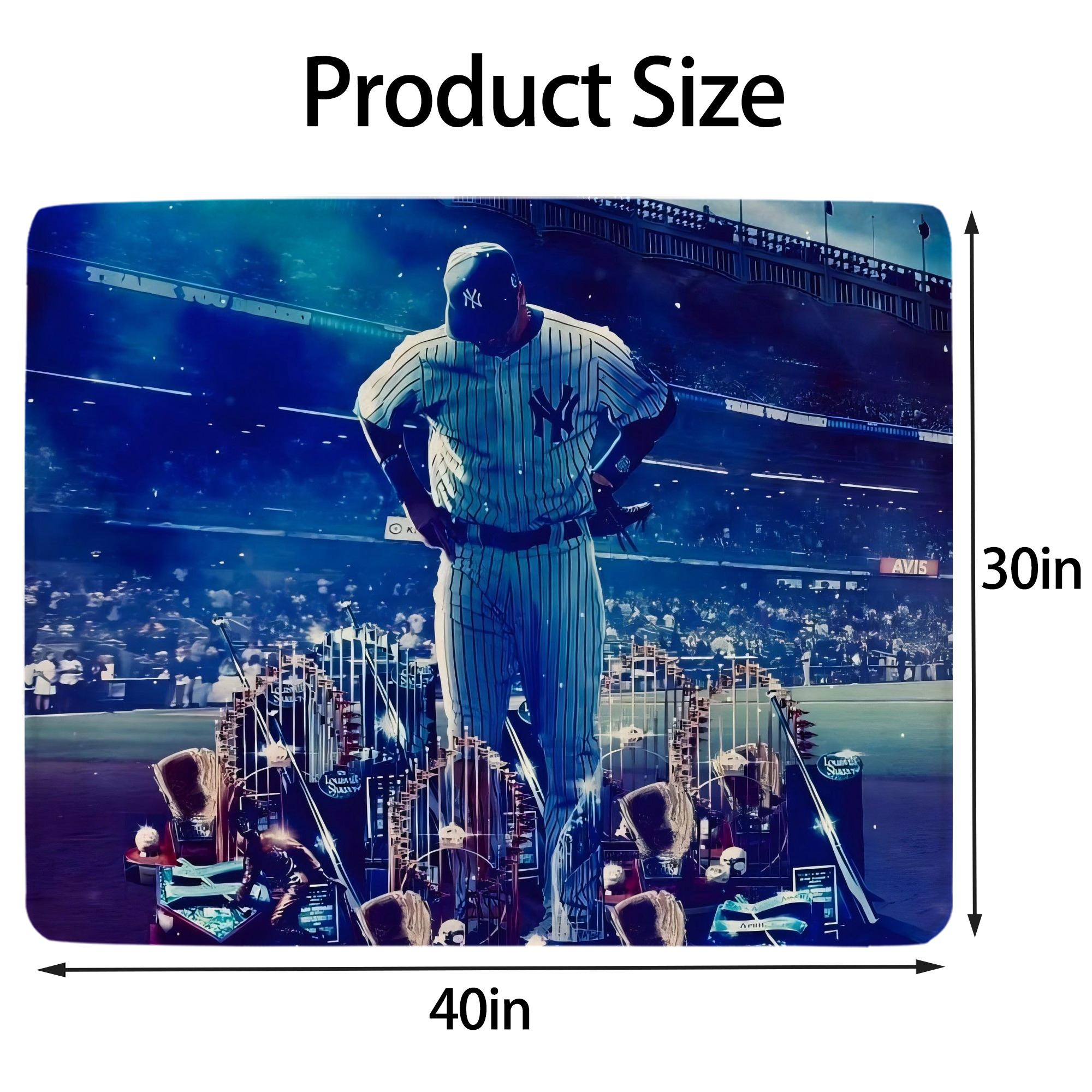 New York Yankees 345 Soft Plush Fleece Blanket 30x40 Inch - 300GSM Flannel, Ultra Soft & Warm, Lightweight & Durable, Perfect For Kids, Adults, Couch, Bed, Camping, Travel, Gift For Family & Friends