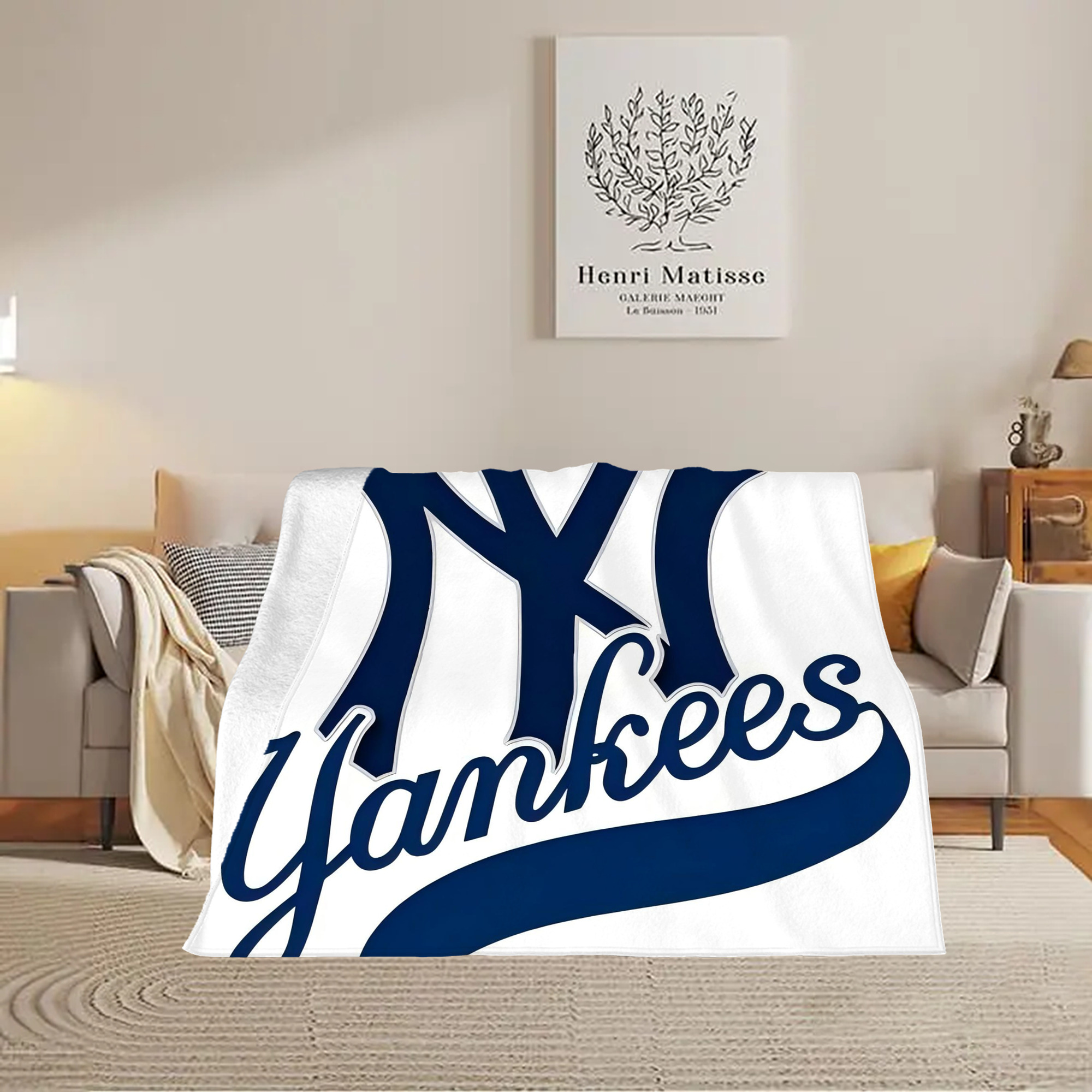 New York Yankees 116 Soft Plush Fleece Blanket 30x40 Inch - 300GSM Flannel, Ultra Soft & Warm, Lightweight & Durable, Perfect For Kids, Adults, Couch, Bed, Camping, Travel, Gift For Family & Friends