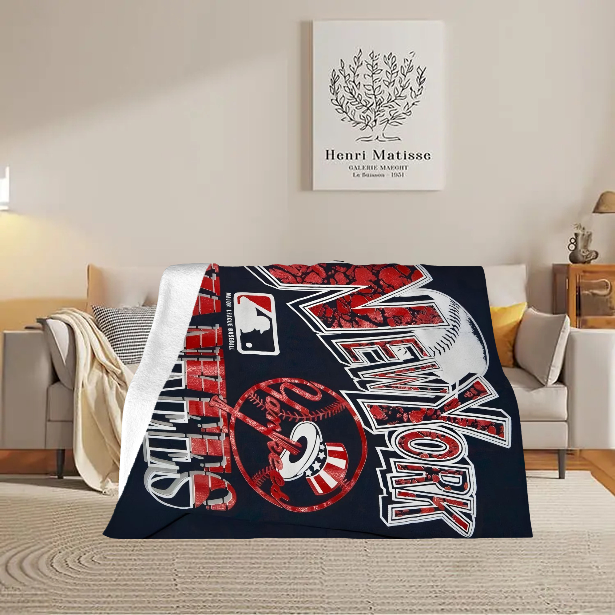 New York Yankees 125 Soft Plush Fleece Blanket 30x40 Inch - 300GSM Flannel, Ultra Soft & Warm, Lightweight & Durable, Perfect For Kids, Adults, Couch, Bed, Camping, Travel, Gift For Family & Friends