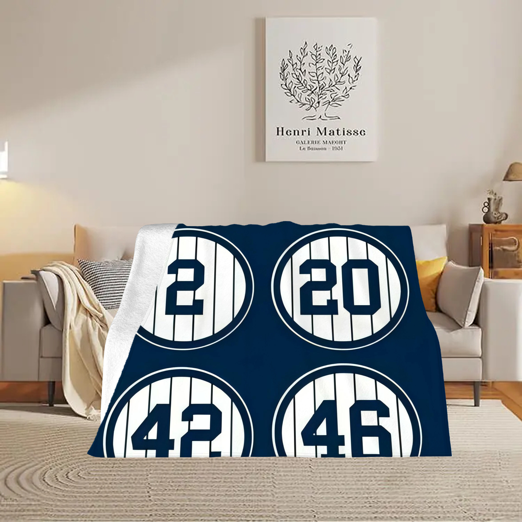 New York Yankees 223 Soft Plush Fleece Blanket 30x40 Inch - 300GSM Flannel, Ultra Soft & Warm, Lightweight & Durable, Perfect For Kids, Adults, Couch, Bed, Camping, Travel, Gift For Family & Friends