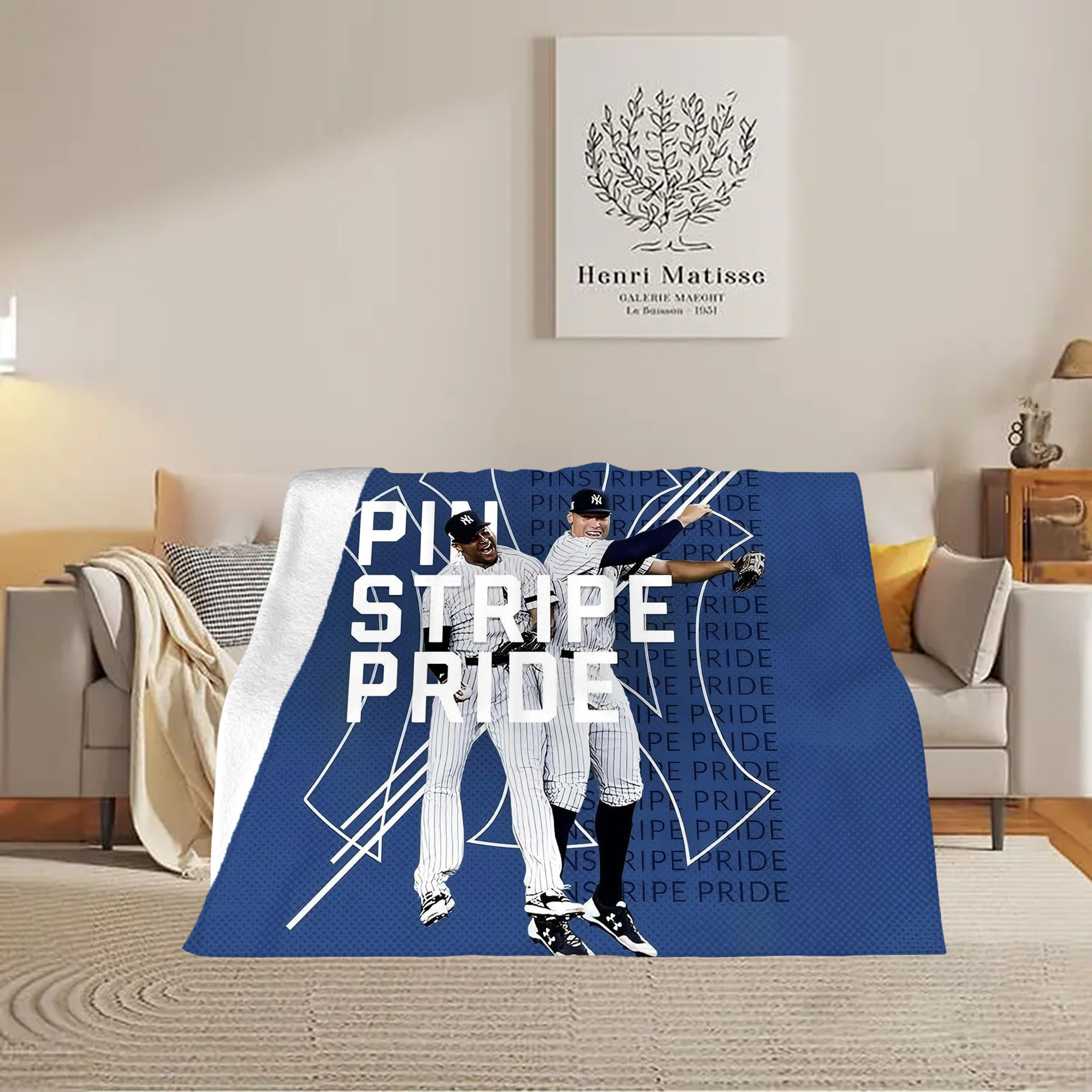 New York Yankees 196 Soft Plush Fleece Blanket 30x40 Inch - 300GSM Flannel, Ultra Soft & Warm, Lightweight & Durable, Perfect For Kids, Adults, Couch, Bed, Camping, Travel, Gift For Family & Friends