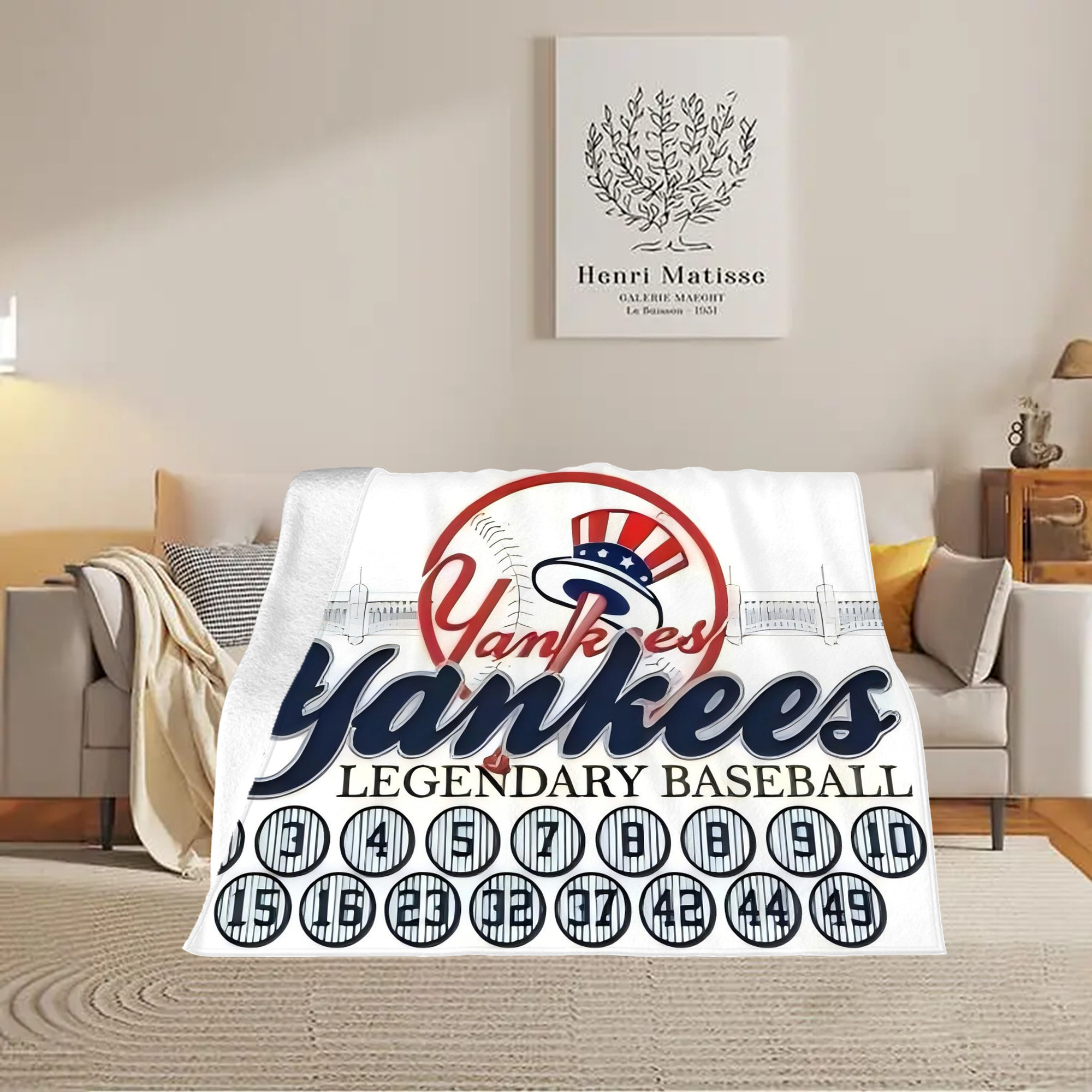 New York Yankees 232 Soft Plush Fleece Blanket 30x40 Inch - 300GSM Flannel, Ultra Soft & Warm, Lightweight & Durable, Perfect For Kids, Adults, Couch, Bed, Camping, Travel, Gift For Family & Friends