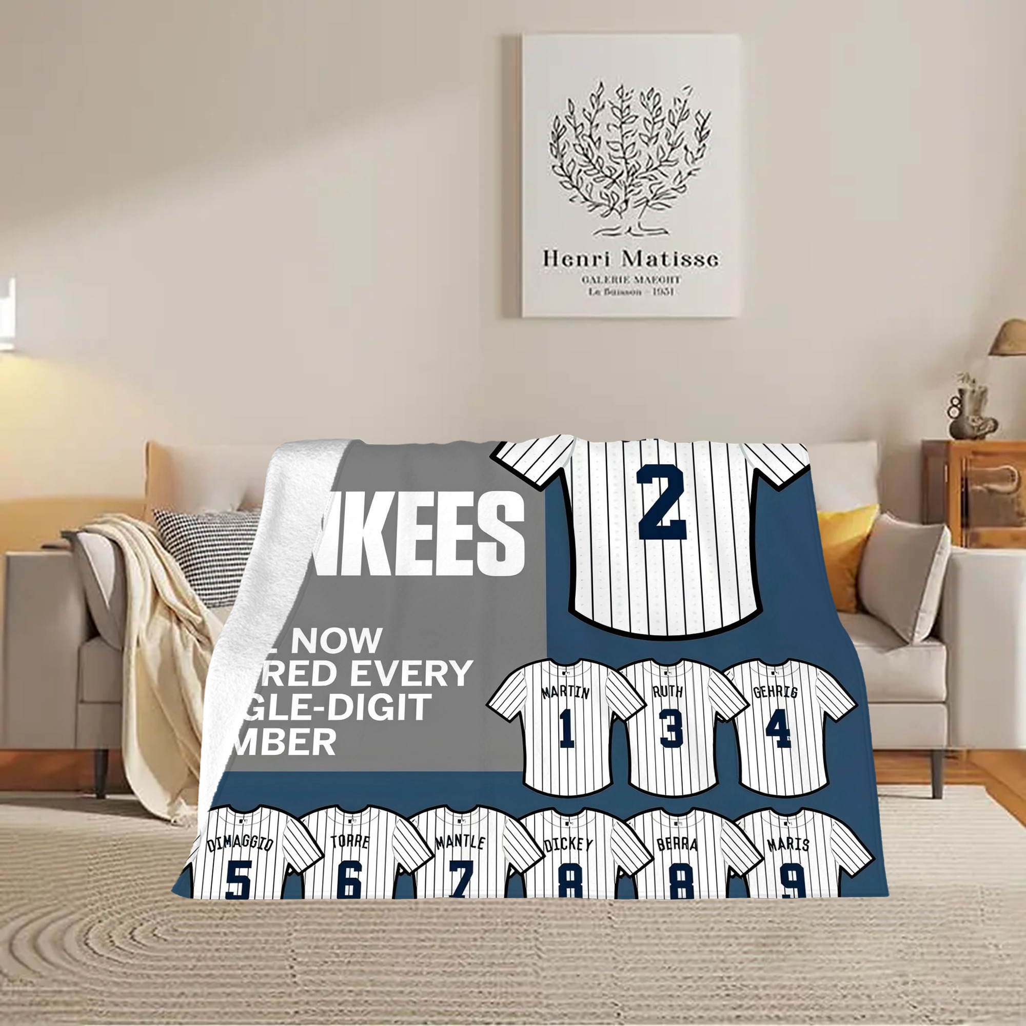 New York Yankees 235 Soft Plush Fleece Blanket 30x40 Inch - 300GSM Flannel, Ultra Soft & Warm, Lightweight & Durable, Perfect For Kids, Adults, Couch, Bed, Camping, Travel, Gift For Family & Friends