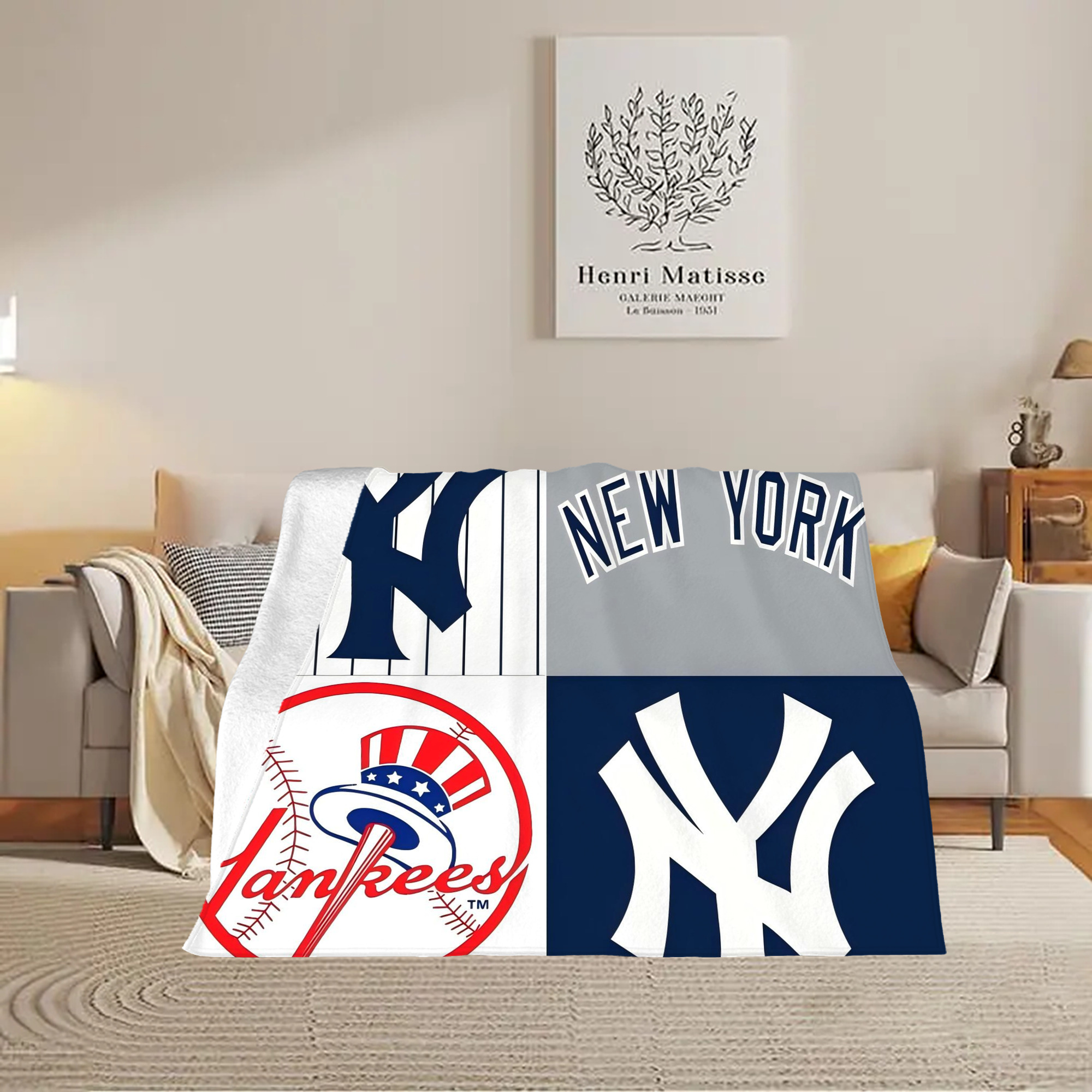 New York Yankees 238 Soft Plush Fleece Blanket 30x40 Inch - 300GSM Flannel, Ultra Soft & Warm, Lightweight & Durable, Perfect For Kids, Adults, Couch, Bed, Camping, Travel, Gift For Family & Friends